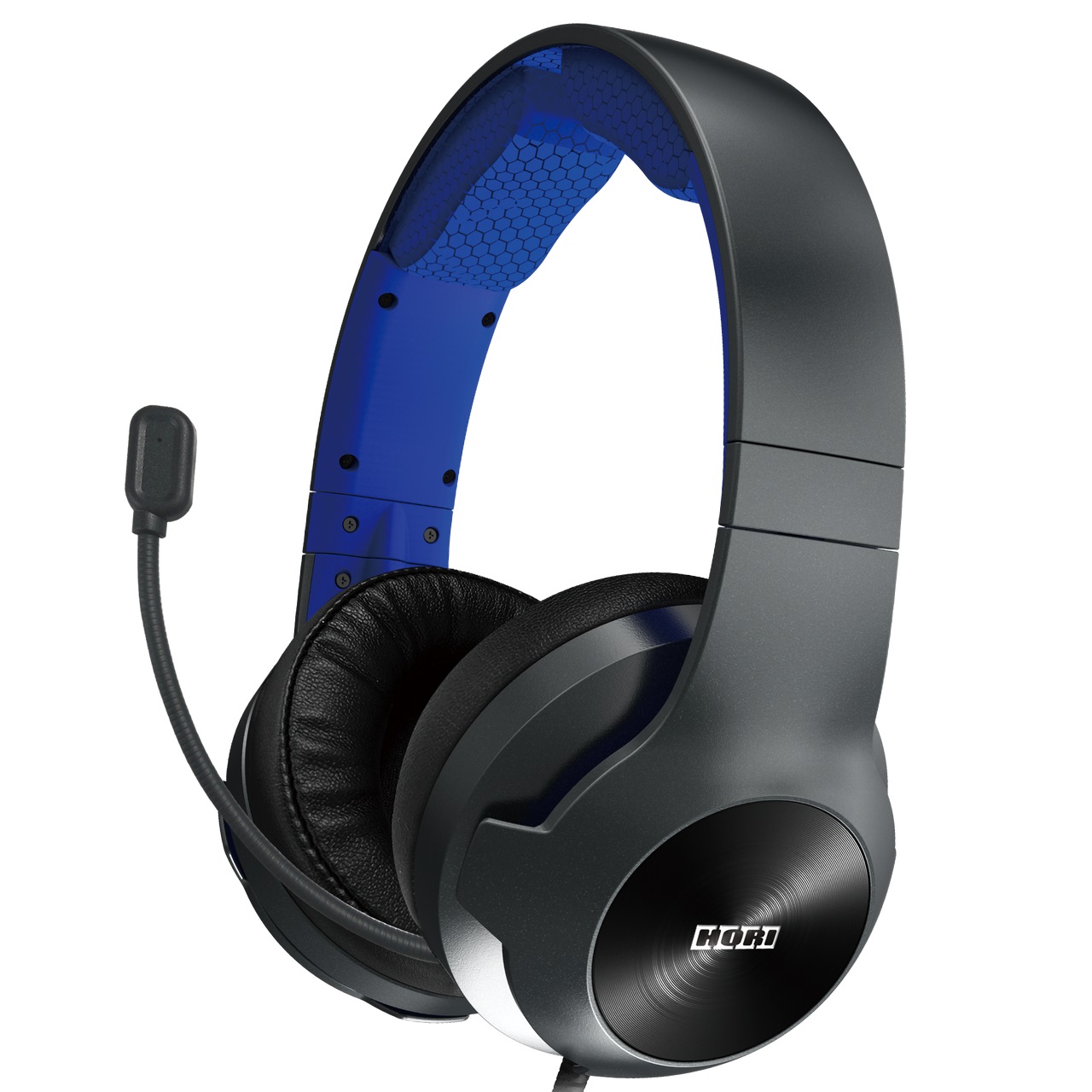 Hori Cuffie Gaming Headset Pro - PlayStation 4, Nero e Blu, Controlli Audio Integrati, Microfono Retrattile