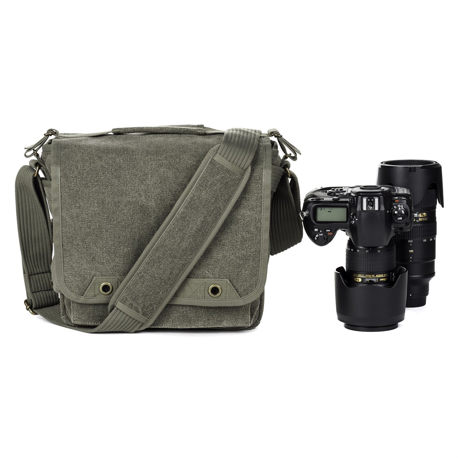 Think Tank Retrospective® 10 V2.0 Borsa da corriere Grigio - Compatibile con DSLR e obiettivi, con tracolla e scompartimento per notebook
