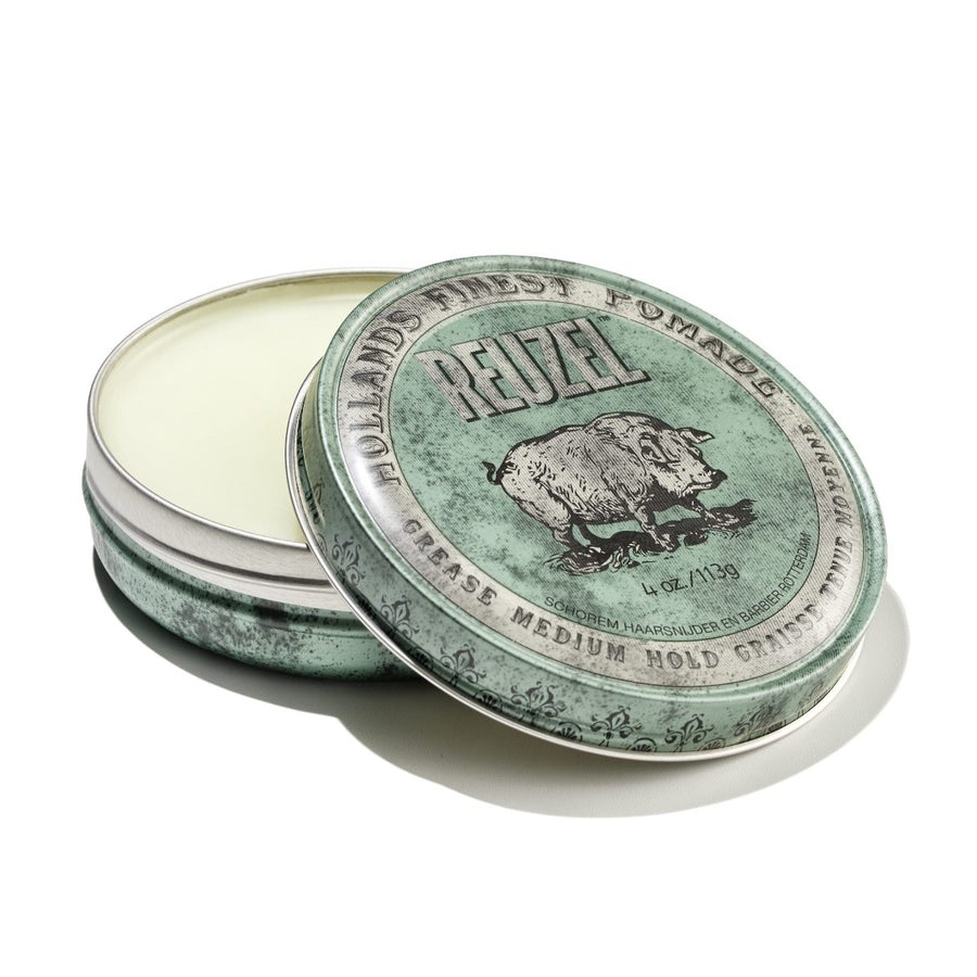 Reuzel Green Pomade Pomata per Capelli 113 g - Tenuta Media, Cera d'Api, Fragranza di Mela Verde e Menta