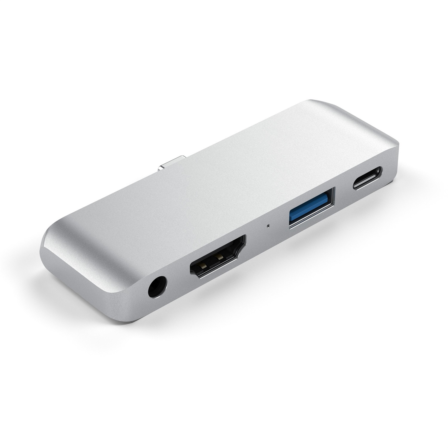Satechi ST-TCMPHS Adattatore Type-C Mobile Pro Hub con Ricarica USB-C PD, HDMI 4K, USB 3.0 e Jack per Cuffie da 3,5 mm - Argento