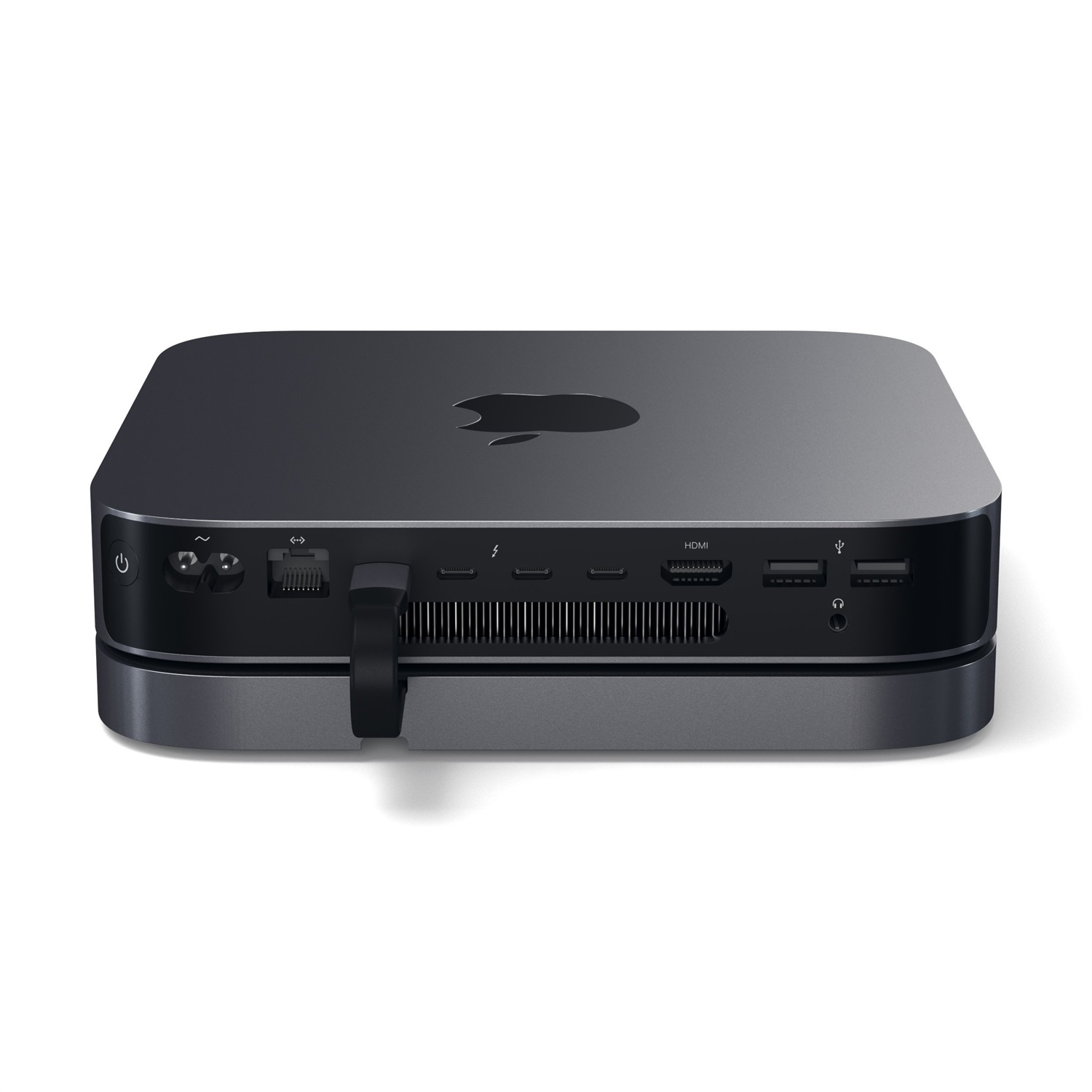 Satechi USB-C Hub e Supporto in Alluminio - 6 in 1 con Porta USB-C, Lettore Micro/SD, 3 Porte USB 3.0 e Jack Cuffie - Compatibile con Mac Mini M2/M1 e Mac Studio (Grigio Siderale)