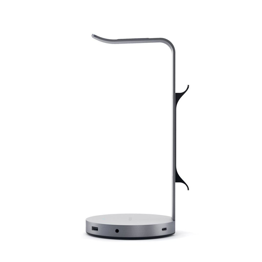 Satechi Supporto per Cuffie in Alluminio con Hub USB - 3 Porte USB 3.0 e Porta Aux 3,5mm - Grigio Siderale