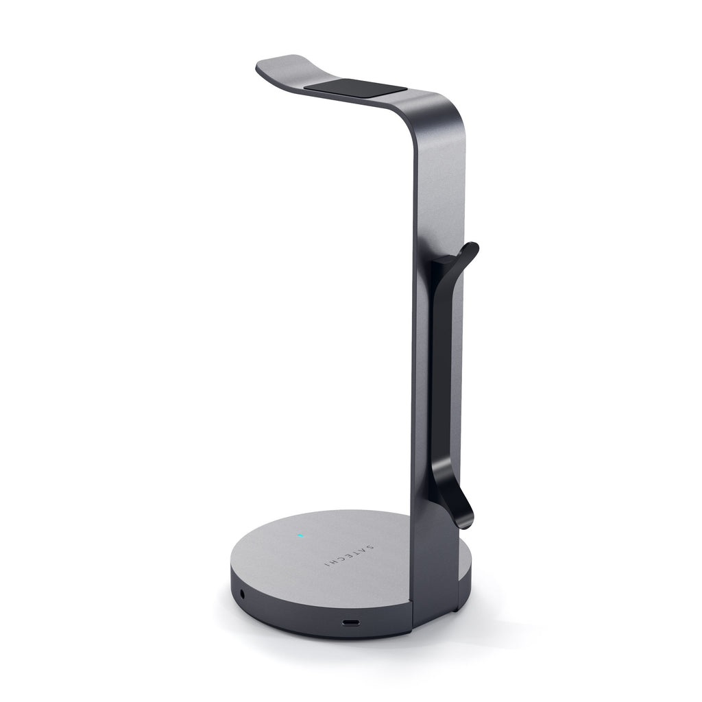 Satechi Supporto per Cuffie in Alluminio con Hub USB - 3 Porte USB 3.0 e Porta Aux 3,5mm - Grigio Siderale