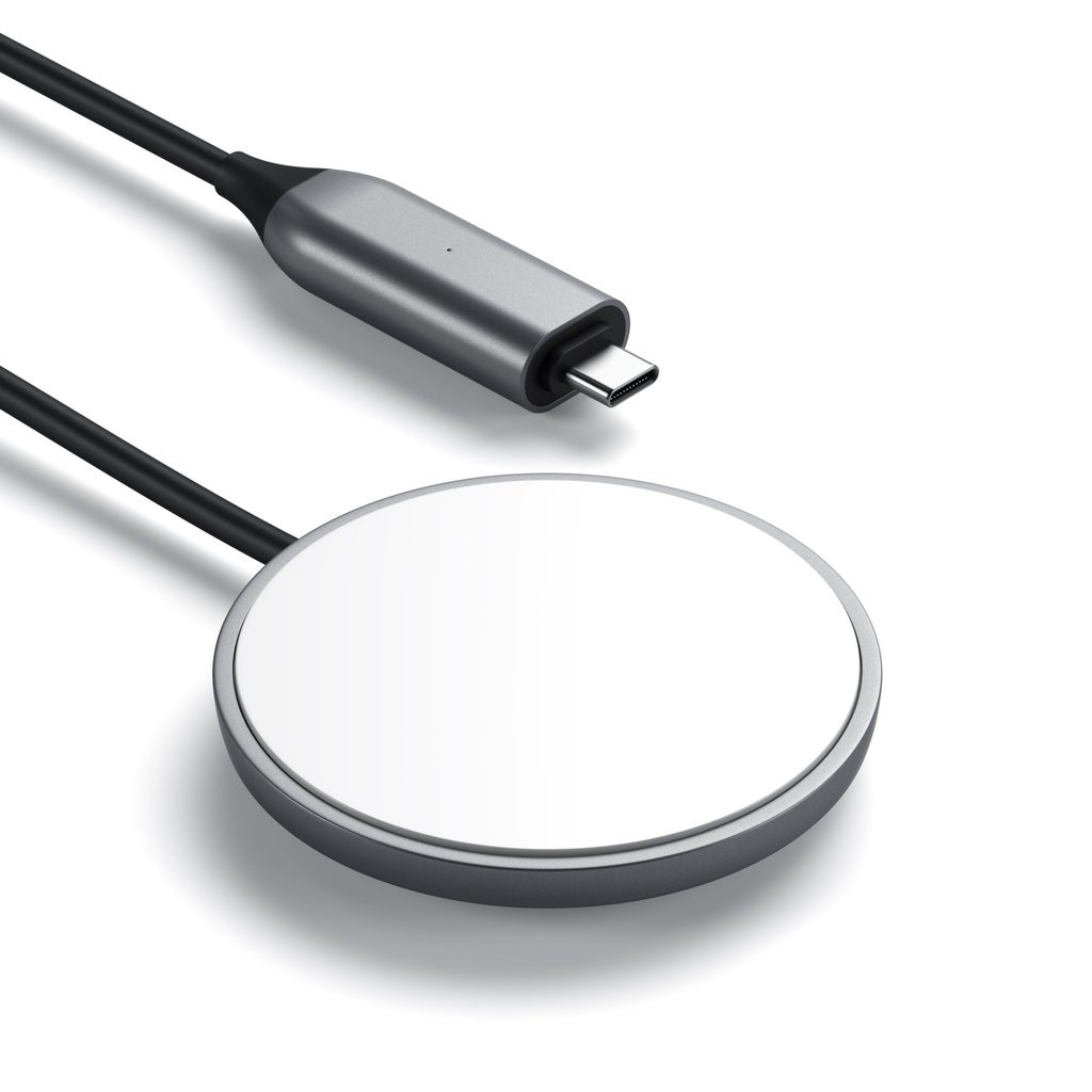 SATECHI Cavo di Ricarica Magnetico Wireless USB-C Qi fino a 10W per iPhone 12, 15, 16, 17 e Android - Cavo da 1,5 m