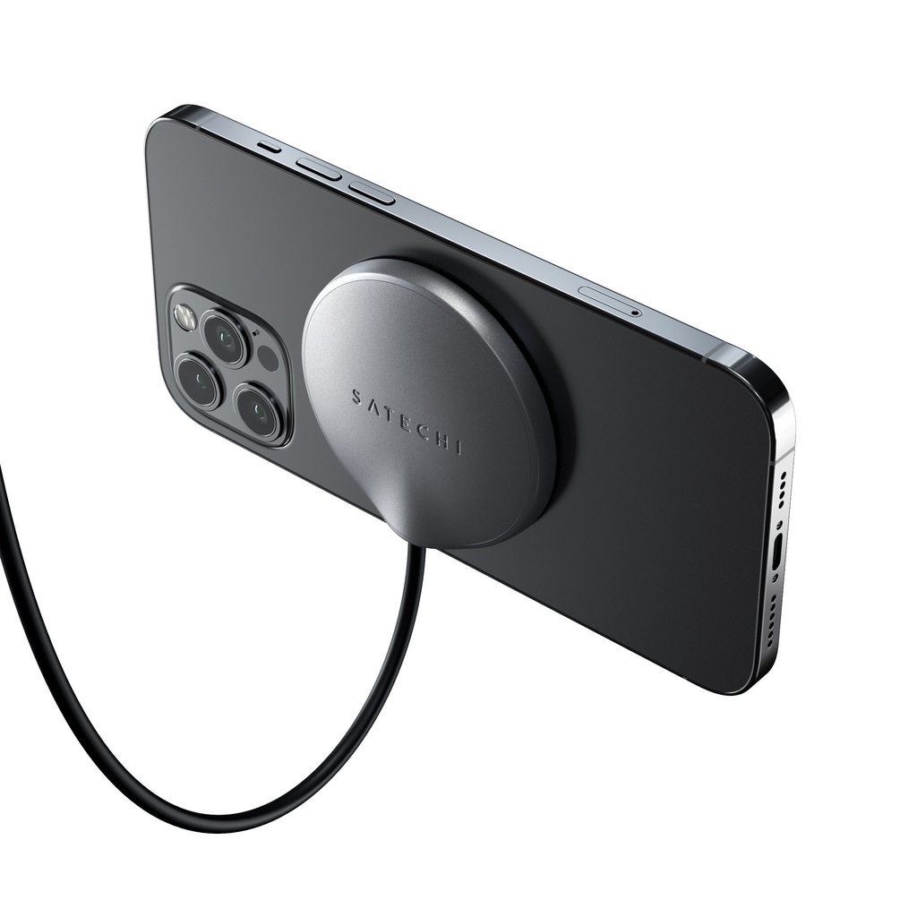 SATECHI Cavo di Ricarica Magnetico Wireless USB-C Qi fino a 10W per iPhone 12, 15, 16, 17 e Android - Cavo da 1,5 m