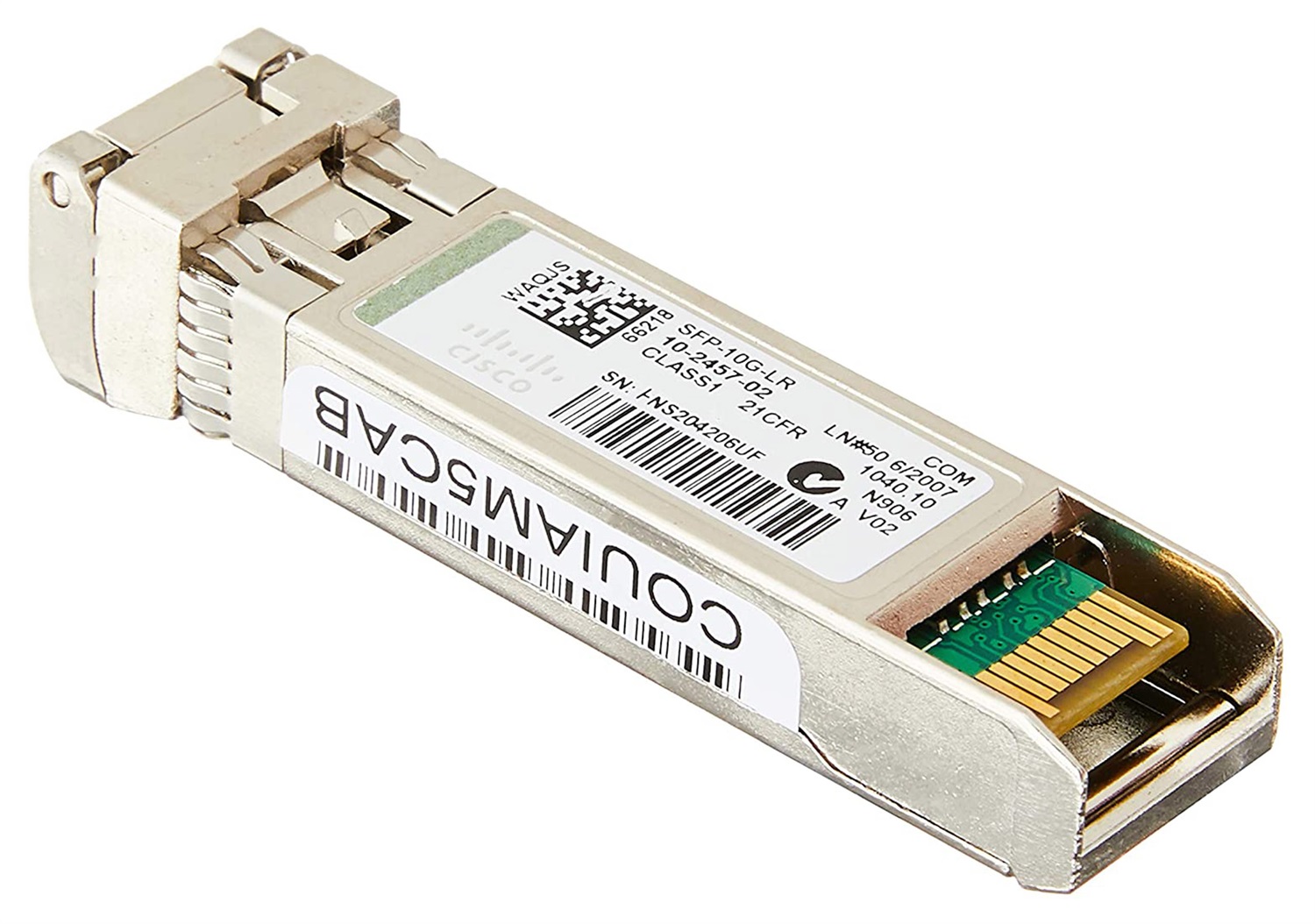 Cisco SFP-10G-LR= Modulo Transceiver SFP 10G, Cablato, 1310 nm, Distanza fino a 10 km, Consumi 1 W, Dimensioni 13,4 x 56,5 x 8,5 mm