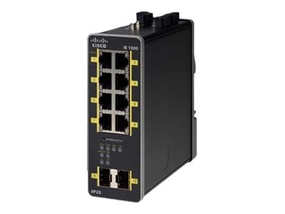 Cisco IE-1000-8P2S-LM Switch di Rete Gestito Gigabit Ethernet (10/100/1000) con 8 Porte RJ-45 e Supporto Power over Ethernet (PoE) - Nero