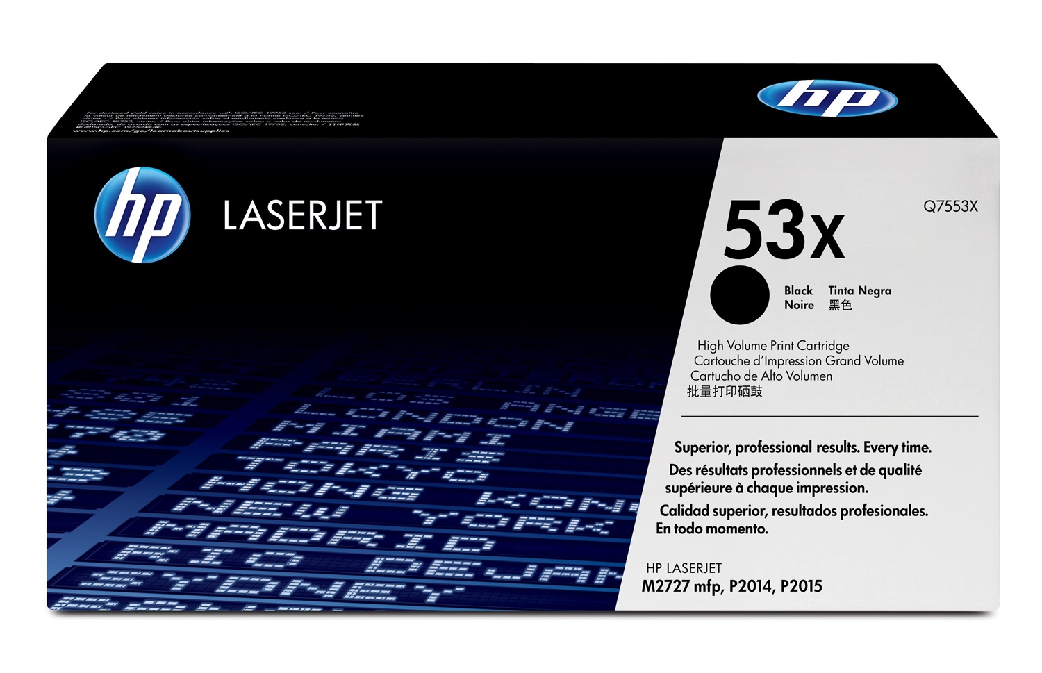 HP Q7553X 53X Toner Originale Nero Alta Capacità - 7000 Pagine - Compatibile con LaserJet P2014/P2015