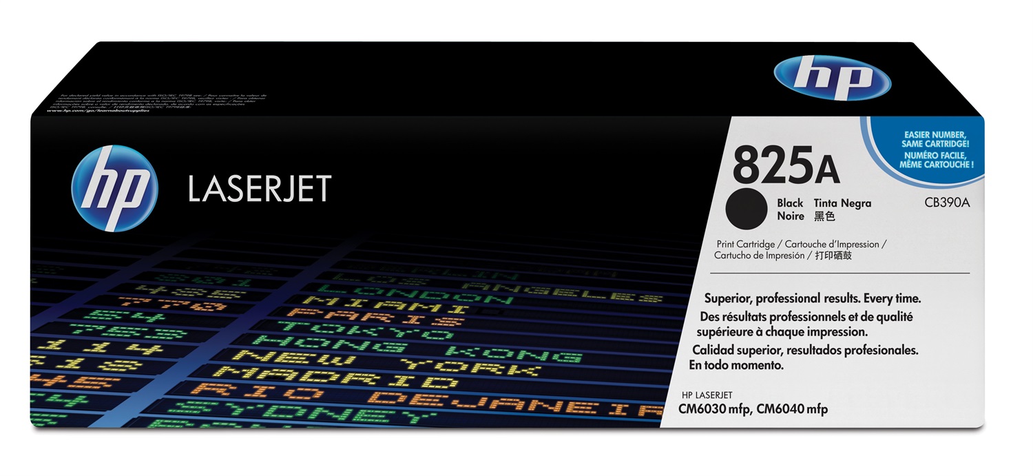 HP Cartuccia Toner Originale Nero CB390A LaserJet 825A - 19500 Pagine, Compatibile con CM6030/CM6040