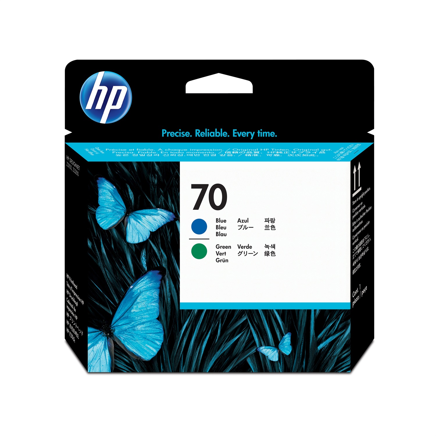 HP Testina di Stampa Originale C9408A 70 Blu e Verde per DesignJet Z2100, Z3100, Z3200 e Z5200 - 130 ml