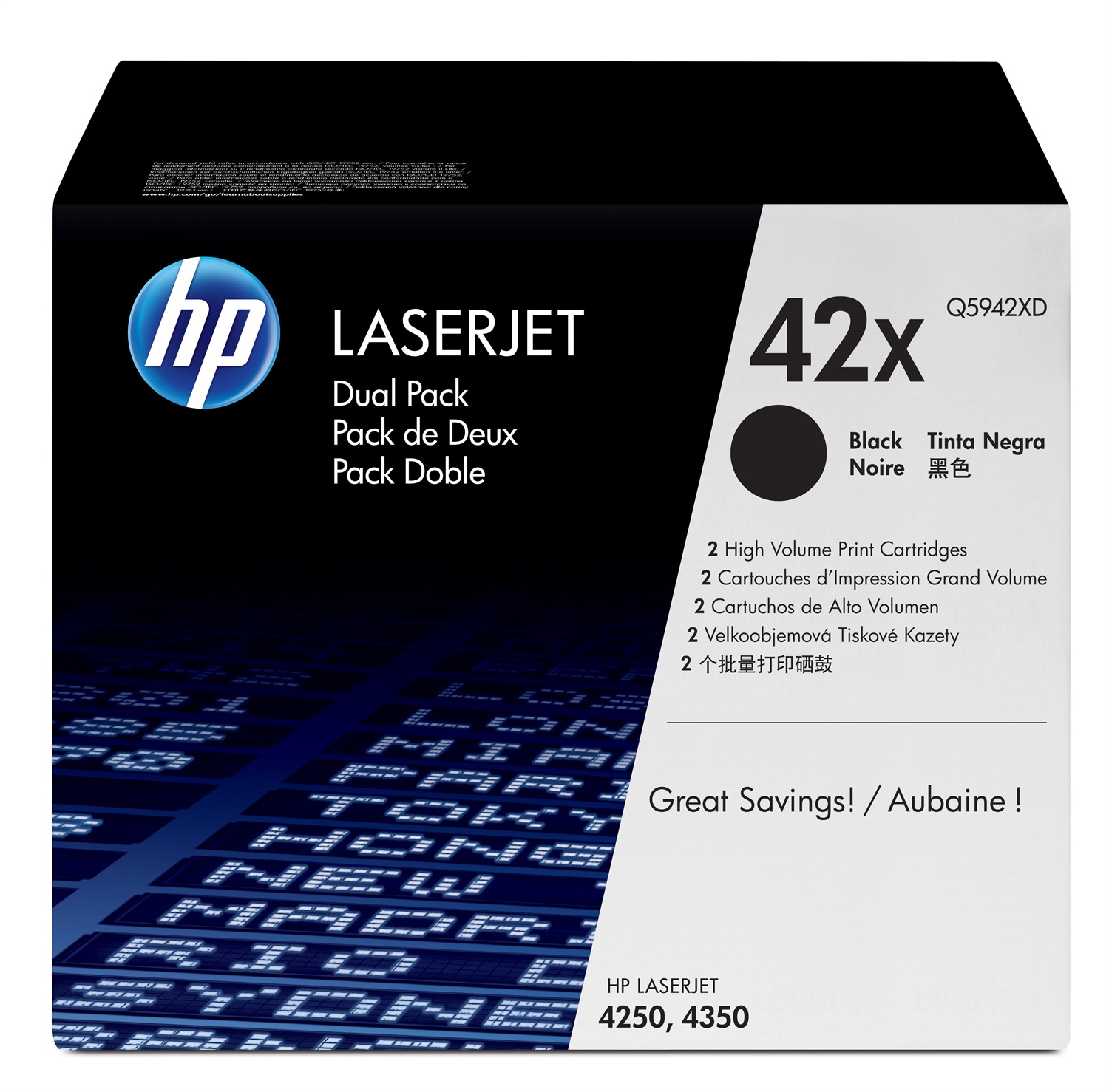 HP Q5942XD Confezione da 2 cartucce originali di Toner nero ad alta capacità per LaserJet - Fino a 40.000 pagine