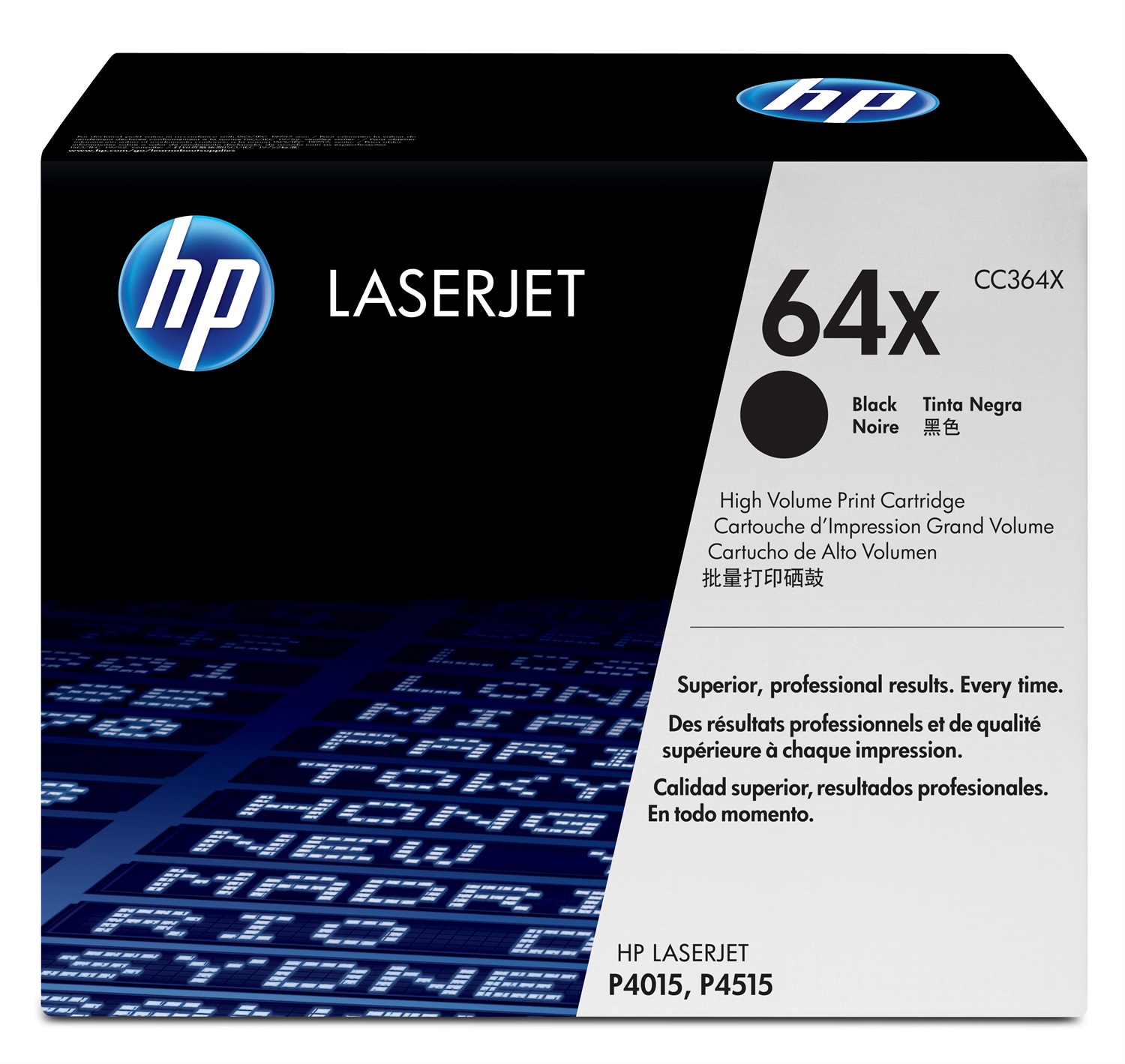 HP 64X CC364X High Yield Black Original LaserJet Toner Cartridge - Nero, 24.000 pagine, compatibile con HP LaserJet P4015 e P4515