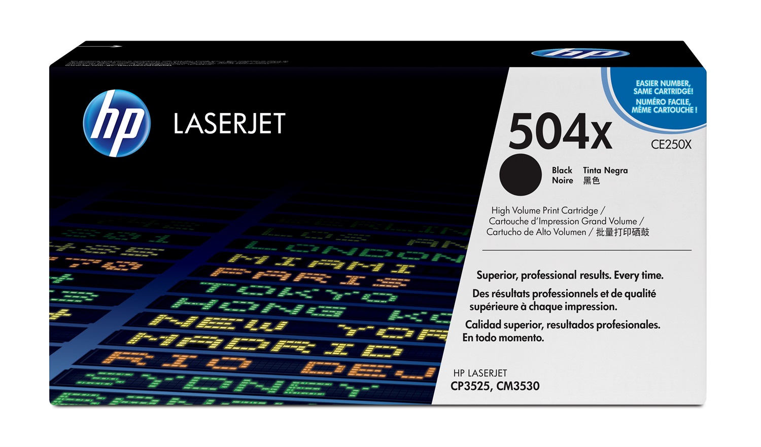 HP Cartuccia Toner Originale Nero CE250X 504X ad Alta Capacità - 10.500 Pagine per Color LaserJet CM3530/CP3525