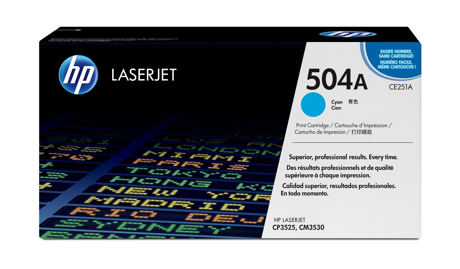 HP Toner Originale Ciano CE251A 504A - 7000 Pagine per Color LaserJet CM3500/CP3520/CP3525