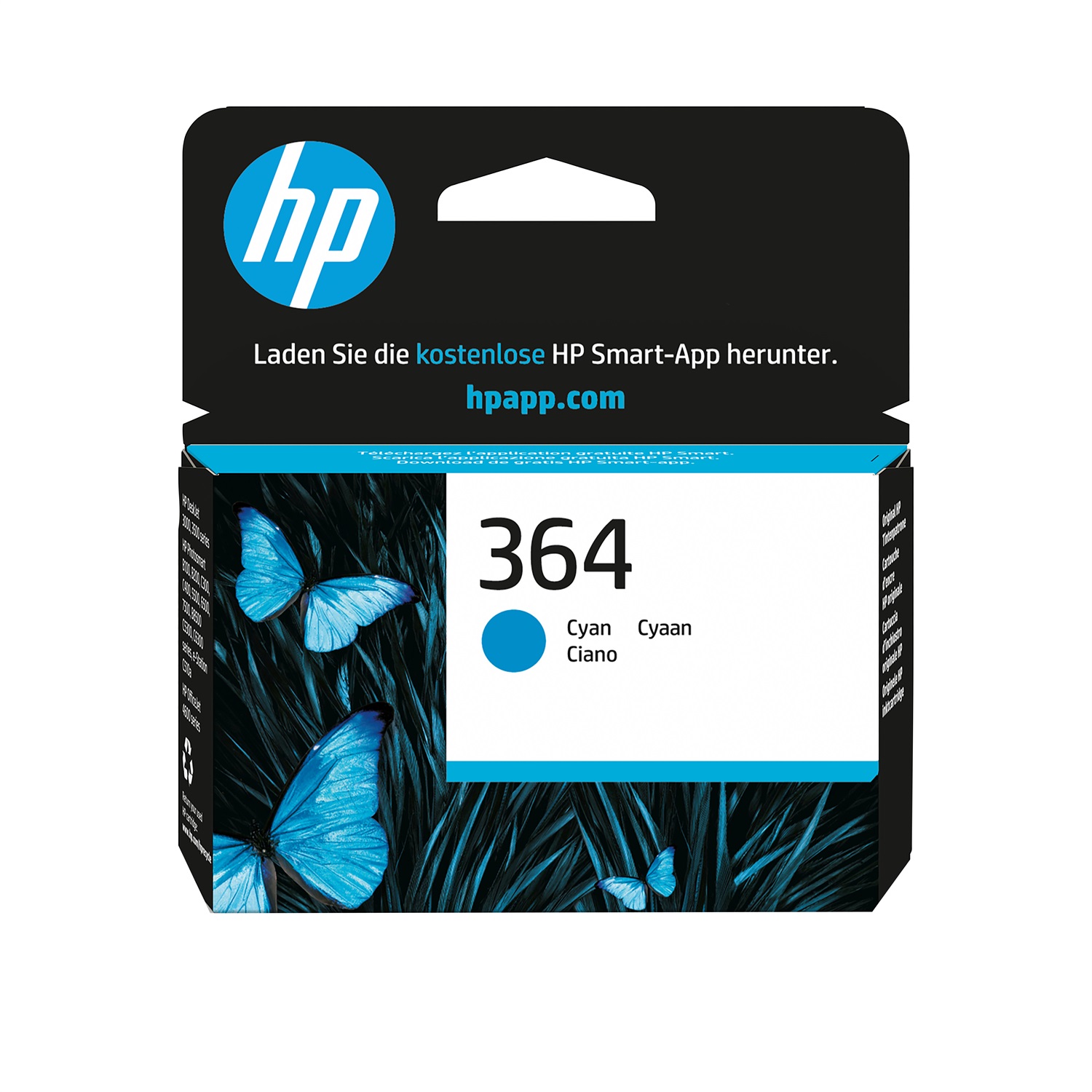 HP Cartuccia originale inchiostro ciano 364 CB318EE - 3ml, Resa fino a 300 pagine, Plastica riciclata