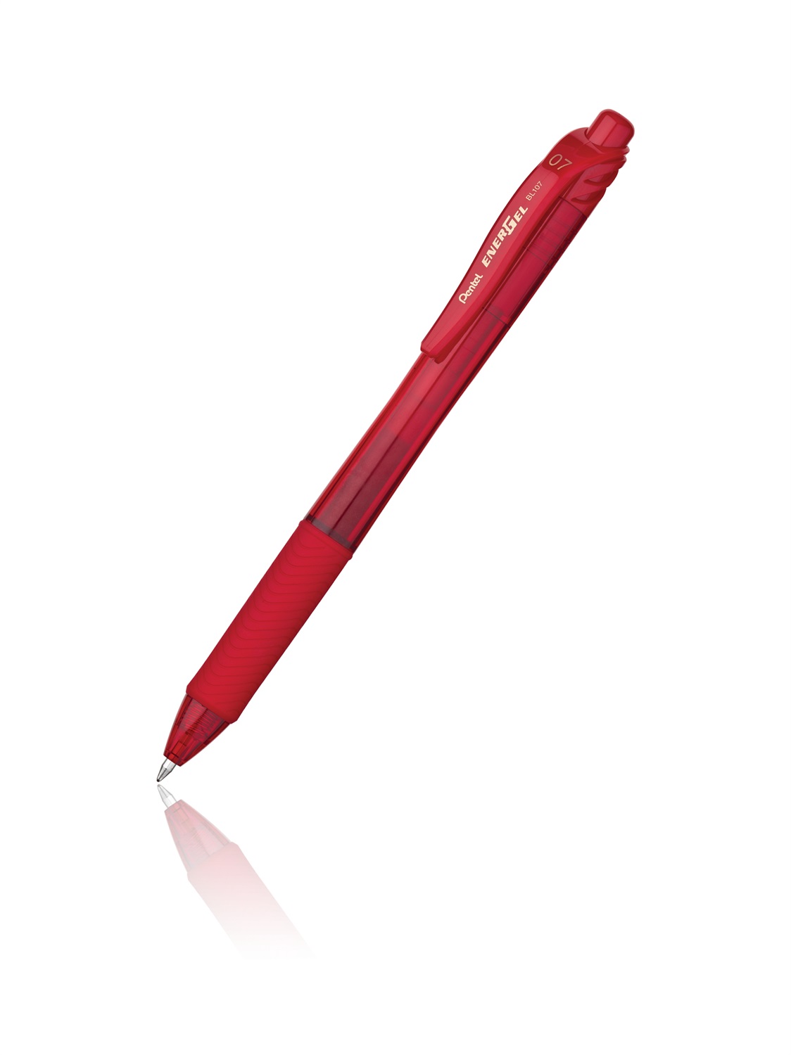 Pentel EnerGel X Penna Roller a Scatto 0,7 mm Rosso - Grip Antiscivolo, Asciugatura Istantanea, Ricaricabile