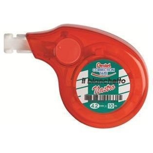 Pentel Il Bianchetto Nastro Correttore a Nastro 10 m x 4,2 mm - Avanzamento Laterale, Impugnatura Ergonomica, 73% Materiale Riciclato (Conf. 12)