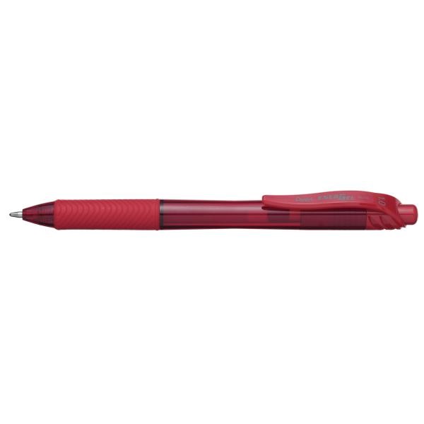 Pentel EnerGel X Penna Roller a Scatto 1,0 mm Rosso - Grip Antiscivolo, Asciugatura Rapida, 84% Materiale Riciclato