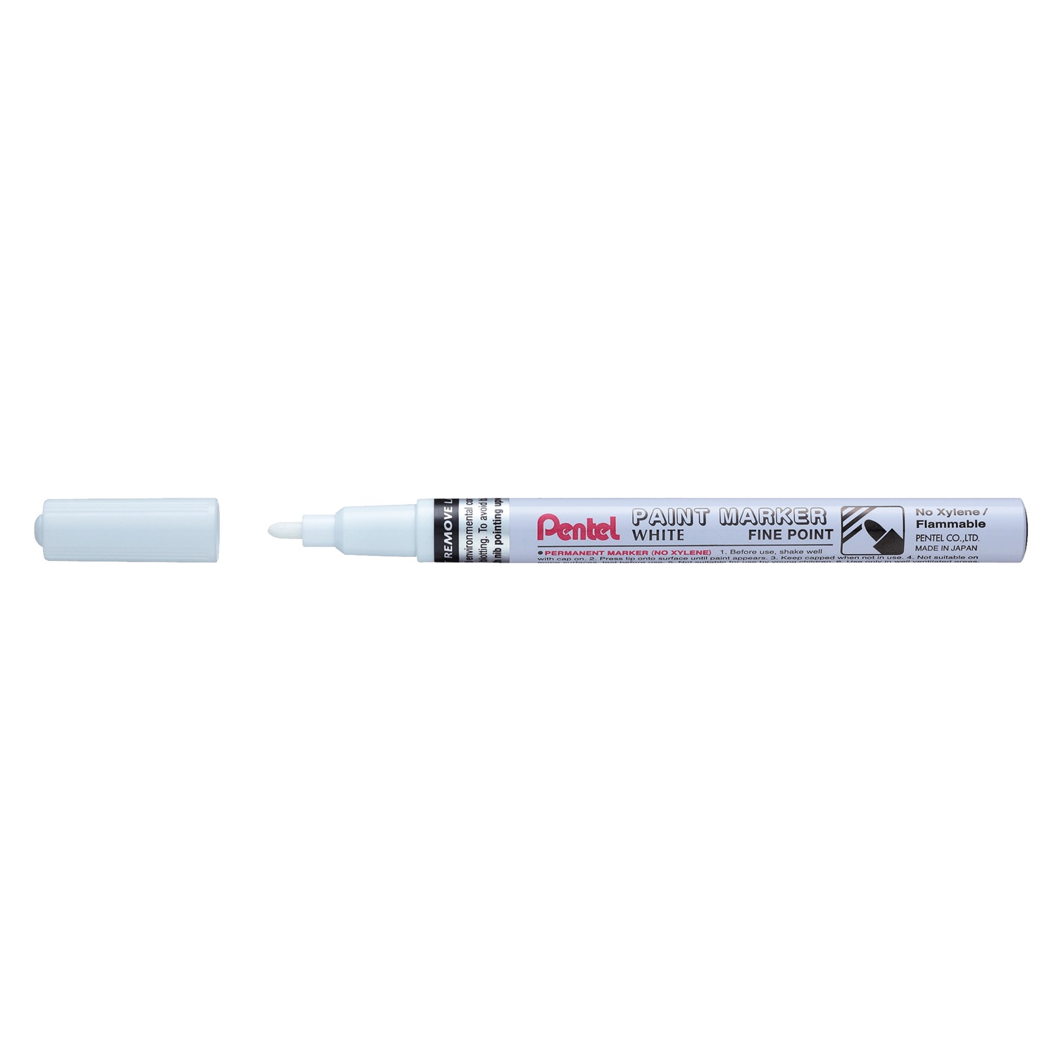 Pentel Paint Marker MSP10-W - Marcatore a vernice permanente bianco con punta fine 2,9 mm e fusto in metallo