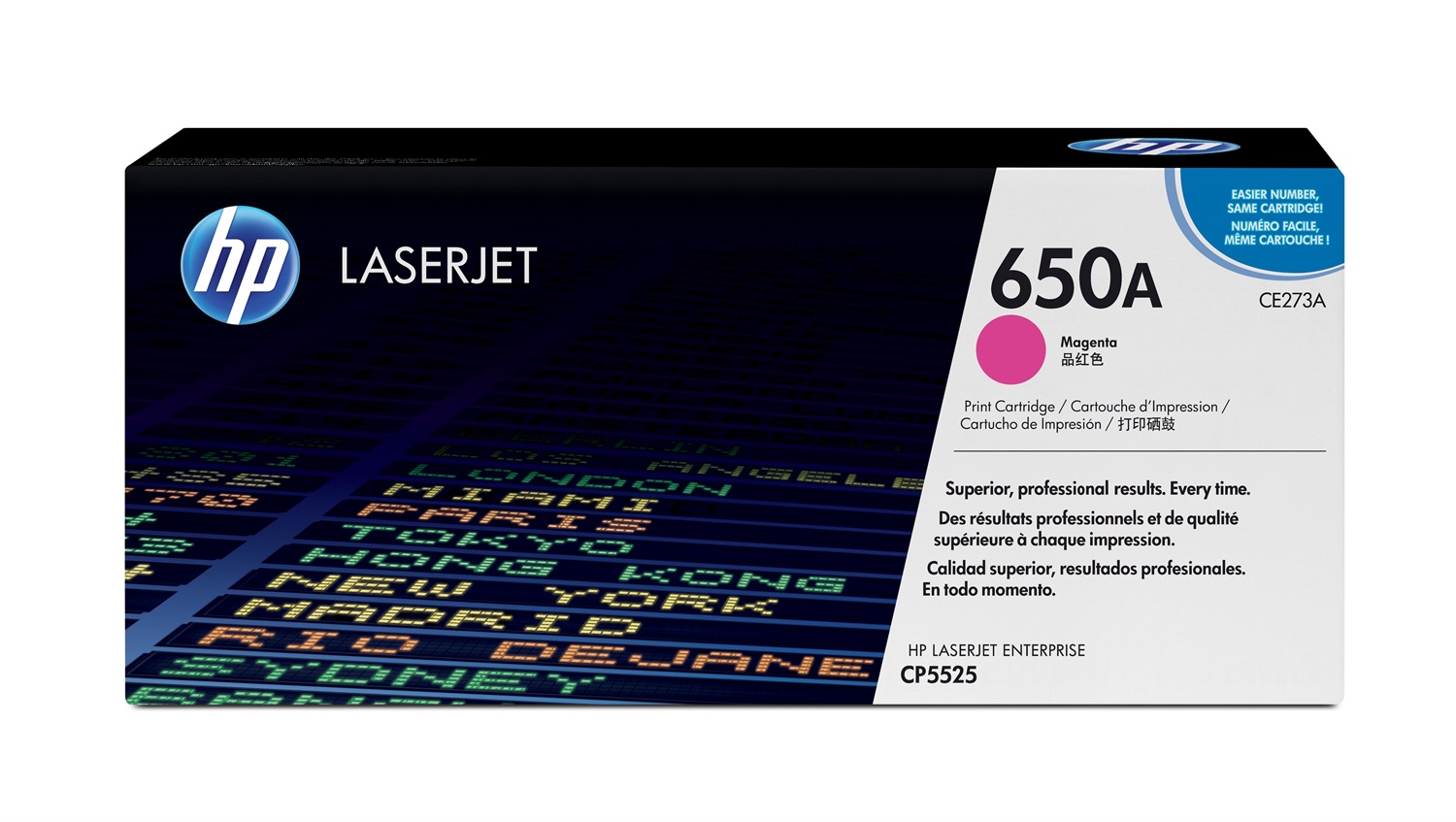 HP Cartuccia Toner Originale Magenta CE273A 650A - 15.000 Pagine per Color LaserJet CP 5500/5520/5525/M750