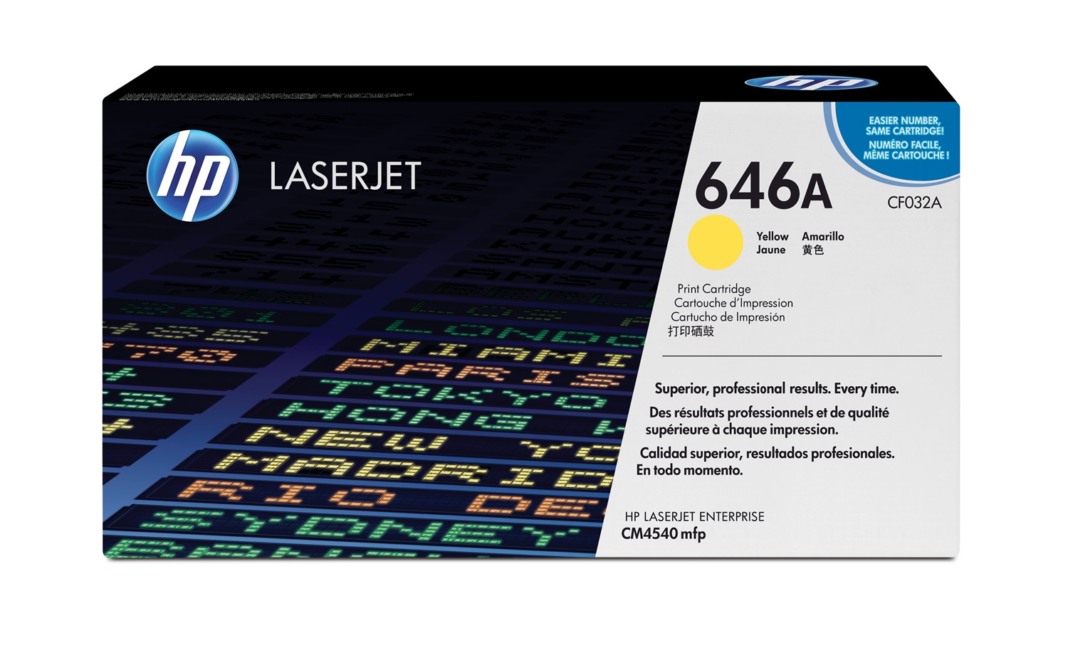 HP Cartuccia Toner Originale Giallo LaserJet 646A CF032A - 12500 Pagine, Compatibile con CM4540 MFP