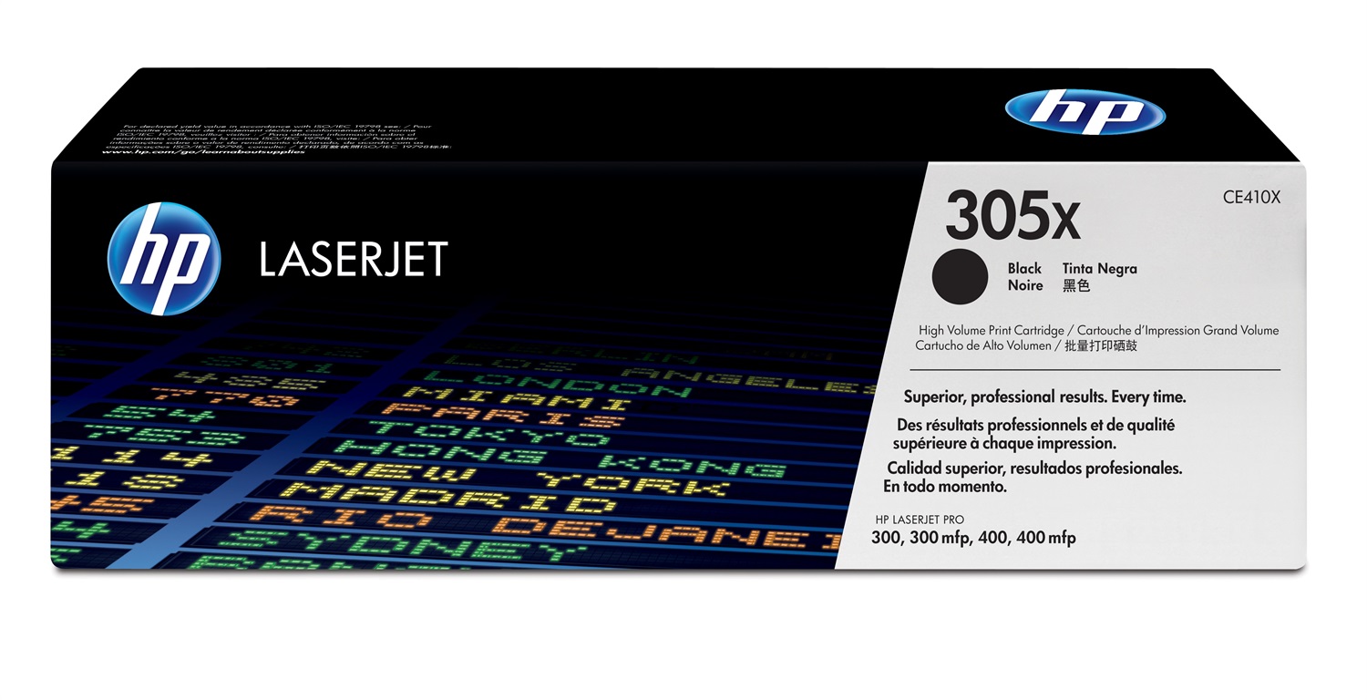 HP Toner originale CE410X Nero alta capacità 305X - 4000 pagine, compatibile con LaserJet Pro 300 e 400