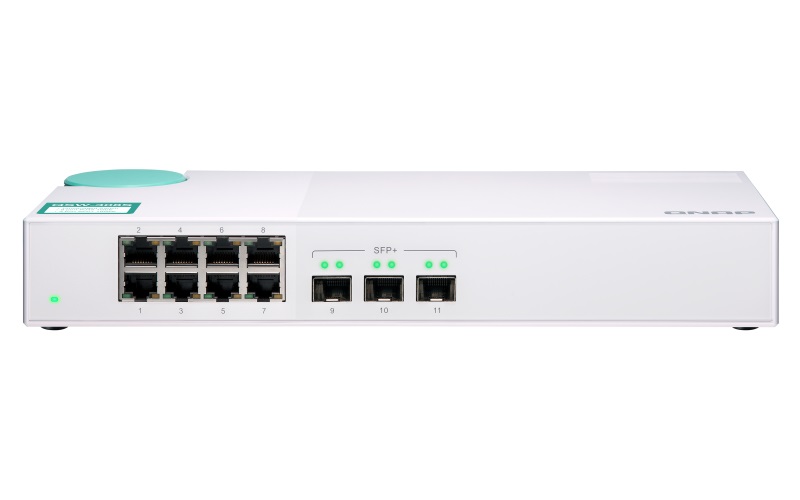 QNAP QSW-308S Switch Non Gestito con 8 Porte 1GbE e 3 Porte SFP 10GbE