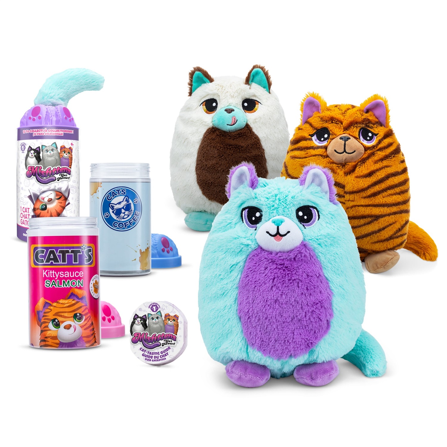 Basic Fun Misfittens Gatto di Peluche a Sorpresa - Giocattolo da Collezione Morbido per Bambini dai 4 Anni in Su