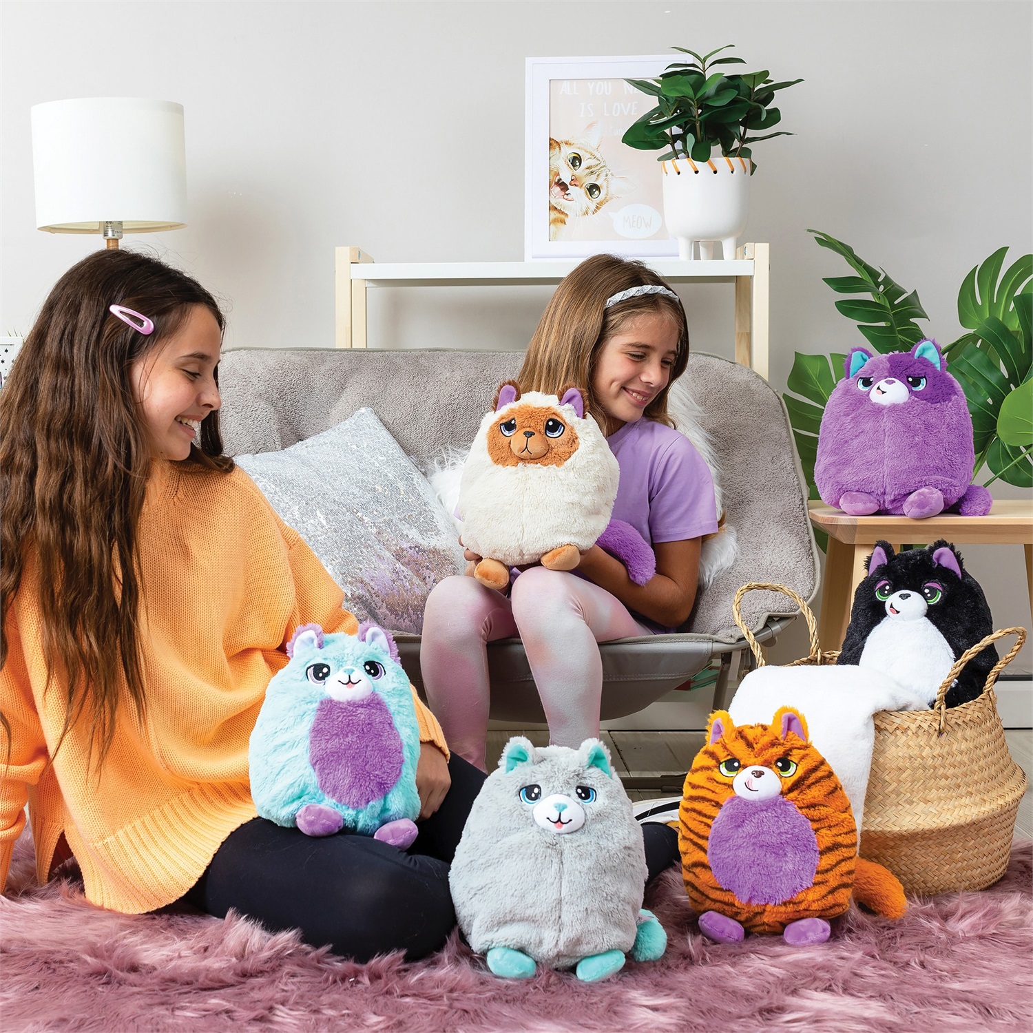 Basic Fun Misfittens Gatto di Peluche a Sorpresa - Giocattolo da Collezione Morbido per Bambini dai 4 Anni in Su