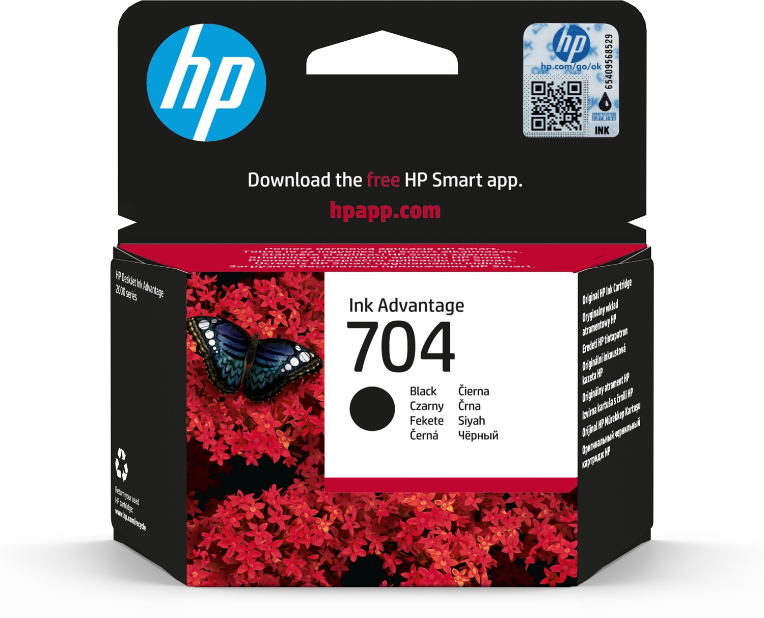 HP 704 Cartuccia d'Inchiostro Originale Nero - 480 Pagine, Compatibile con HP Deskjet 2060, K110a, J510