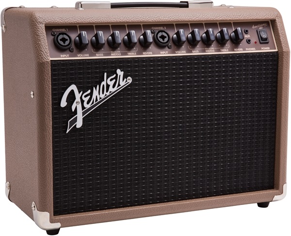 Fender Acoustasonic 40 - Combo Amplificatore 40 W per Chitarre Elettroacustiche e Microfoni, Marrone/Nero con Speaker 'Whizzer' e Reverbero Integrato