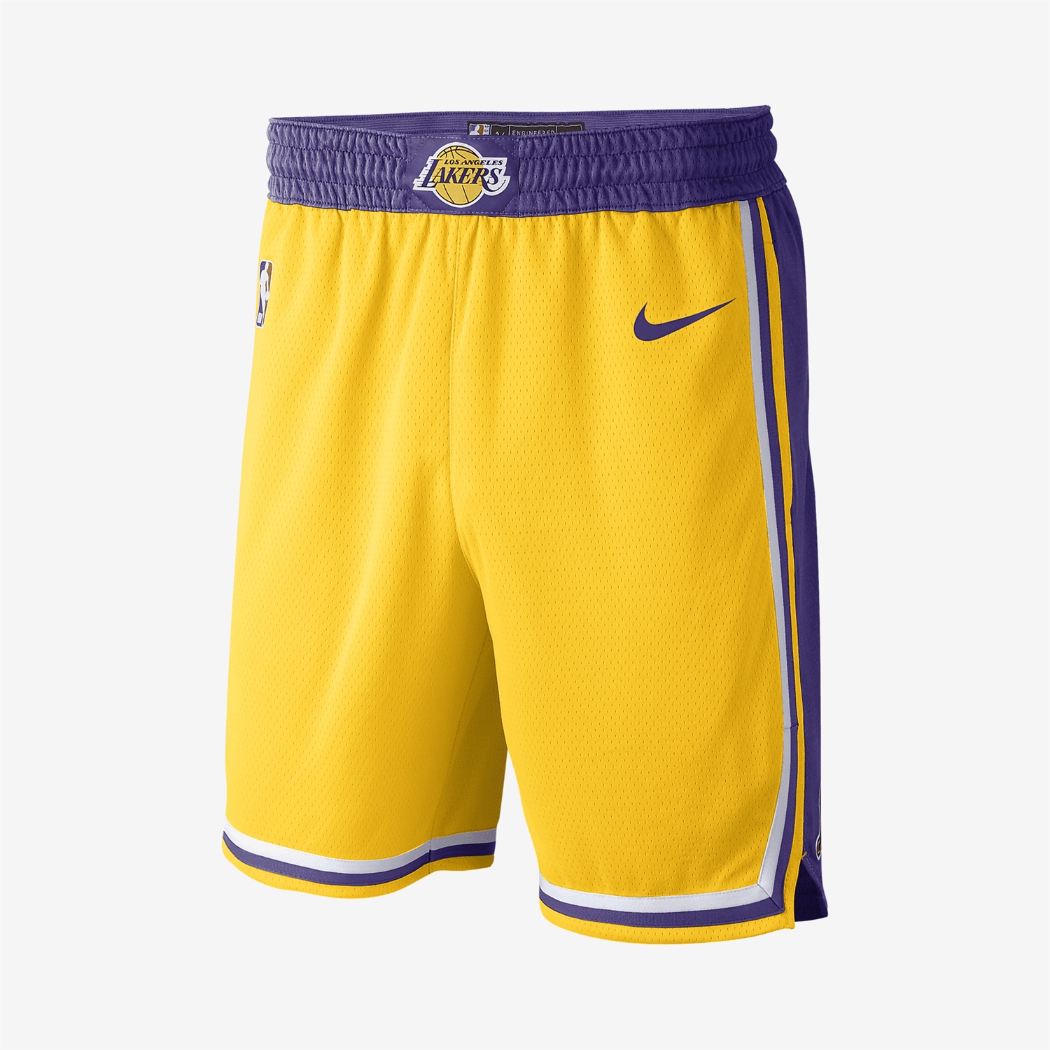 Nike Shorts Los Angeles Lakers Icon Edition Swingman Uomo - Giallo, Mesh Traspirante, Taglie S-XXL