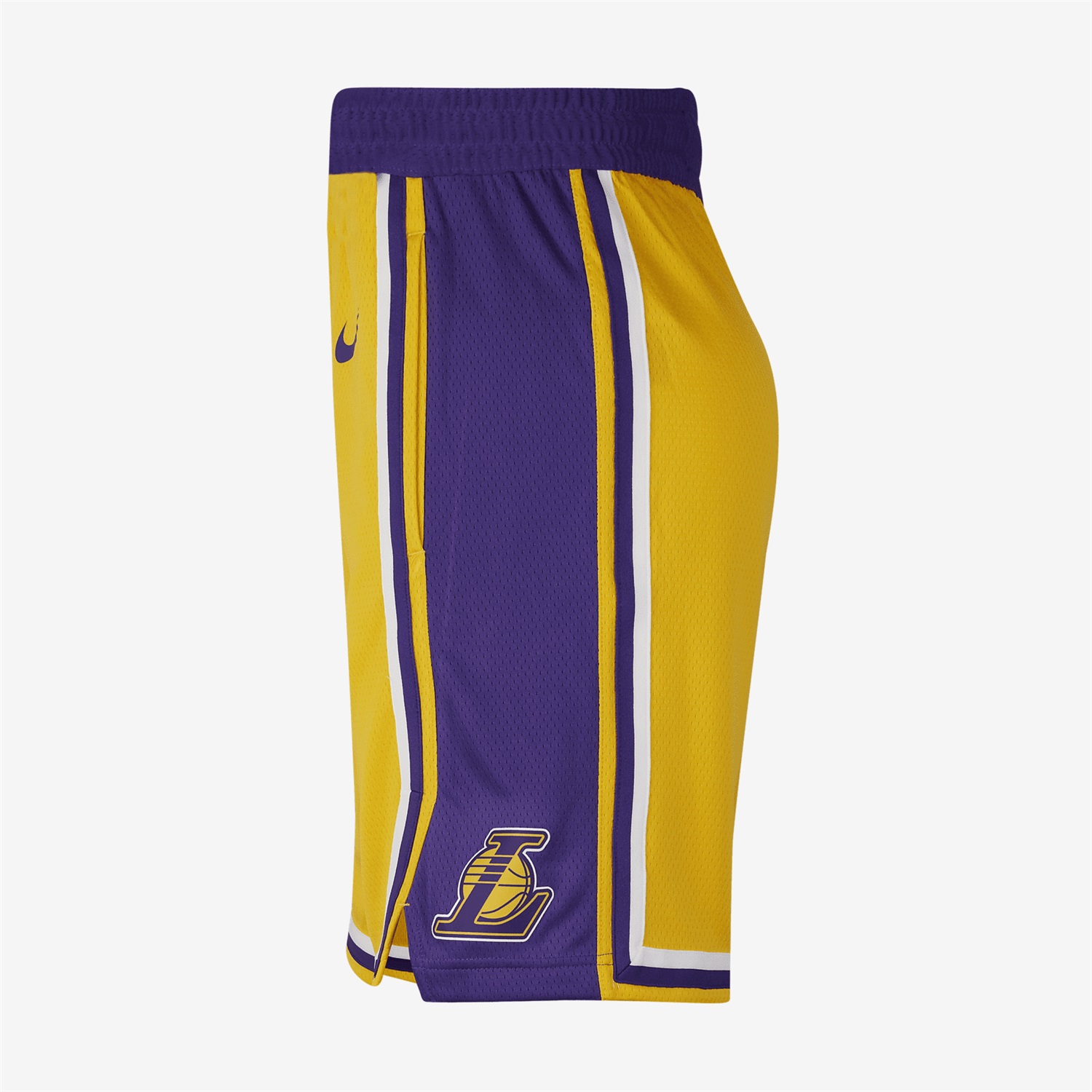 Nike Shorts Los Angeles Lakers Icon Edition Swingman Uomo - Giallo, Mesh Traspirante, Taglie S-XXL