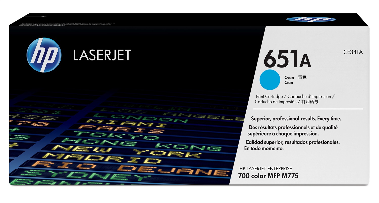 HP Cartuccia Toner Originale Ciano CE341A per LaserJet 651A - 16000 Pagine