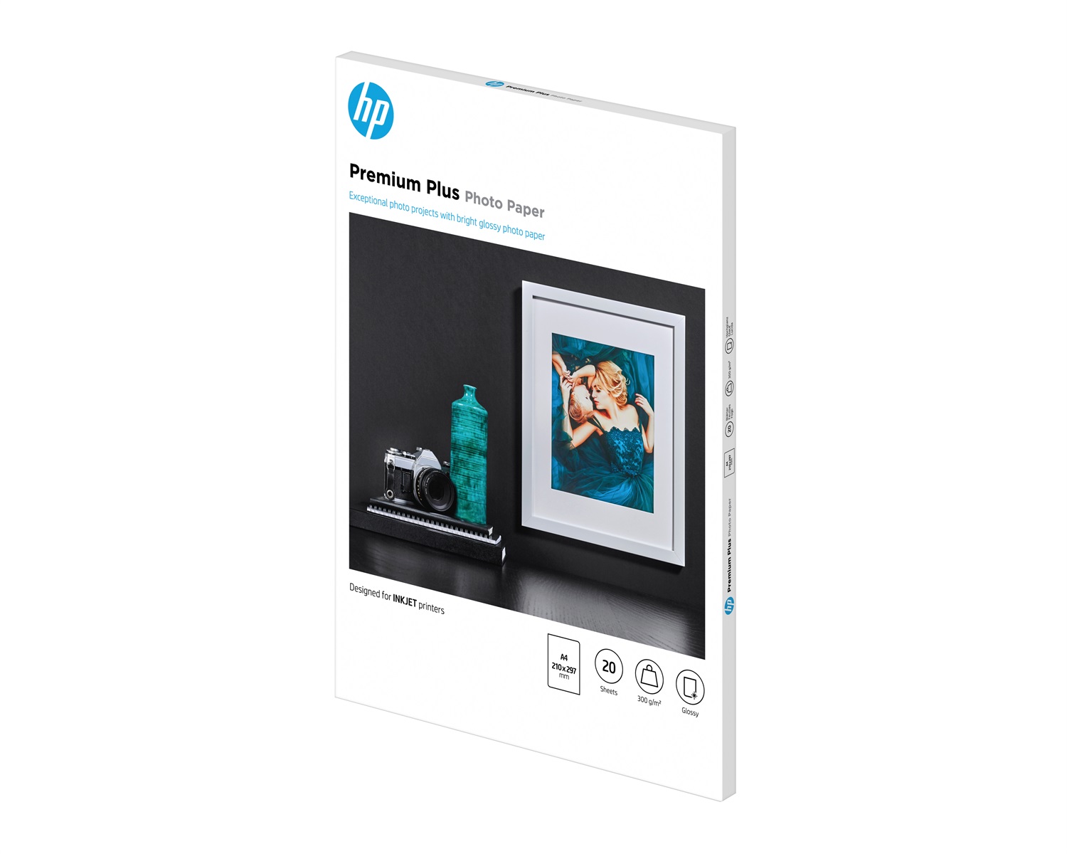 HP Premium Plus Carta Fotografica Lucida A4 - 20 Fogli, 300 g/m², Certificata FSC®