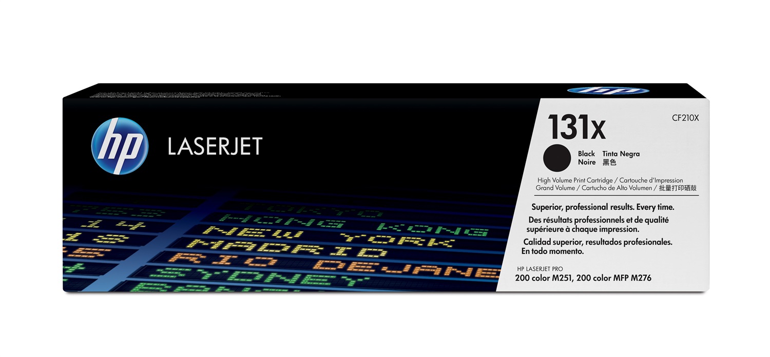 HP Toner originale CF210X Nero ad alta capacità LaserJet 131X - 2400 pagine, compatibile con LaserJet Pro 200 MFP