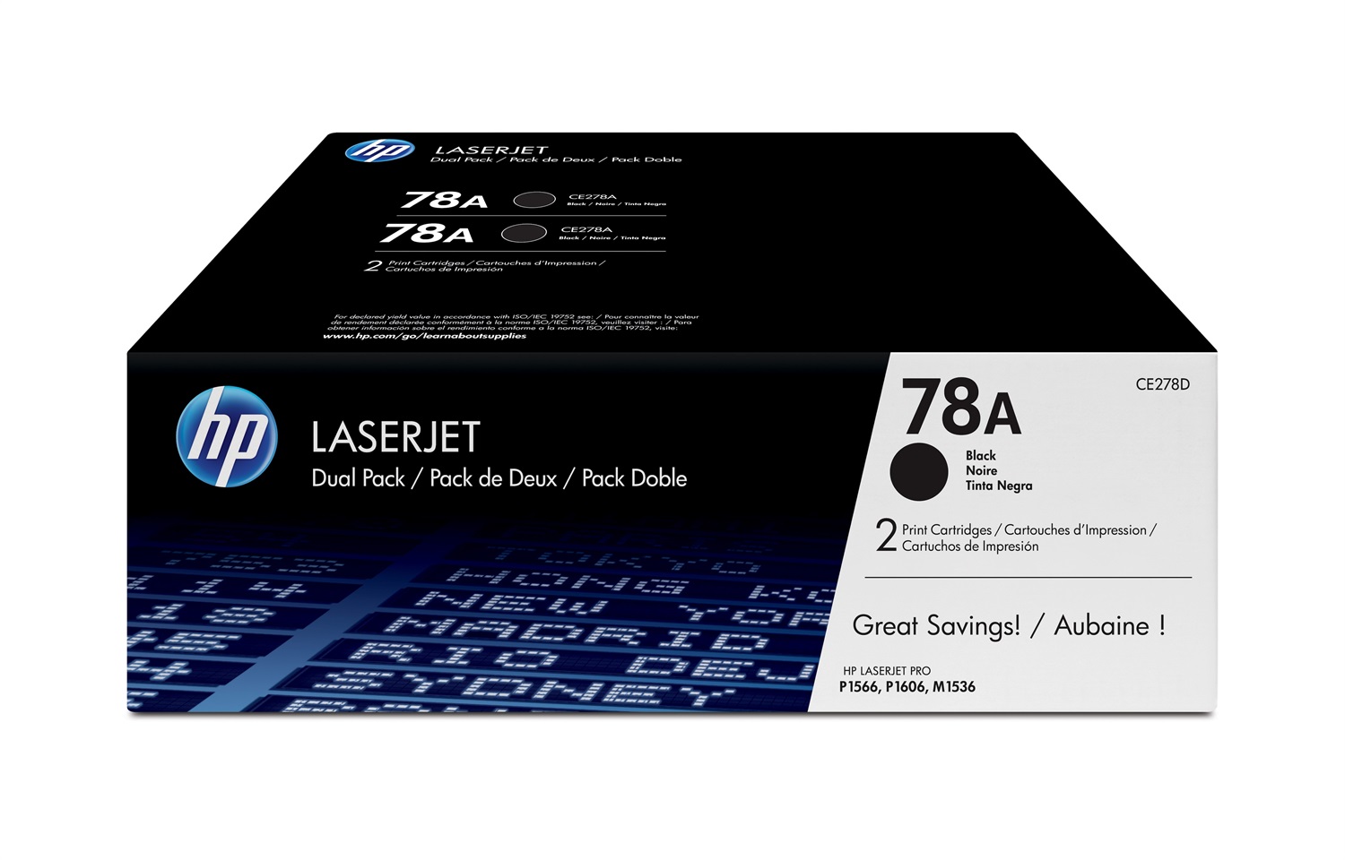HP Confezione da 2 cartucce originali di Toner nero LaserJet 78A - Resa fino a 4200 pagine, Compatibile con LaserJet Pro P1566, P1606dn, M1530, M1536