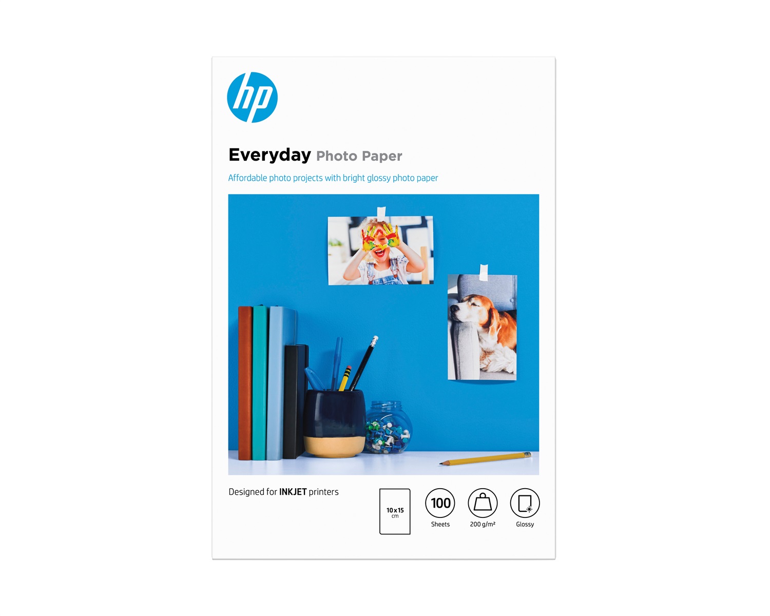 HP Carta fotografica Everyday, lucida, 200 g/m², 10 x 15 cm (101 x 152 mm), 100 fogli