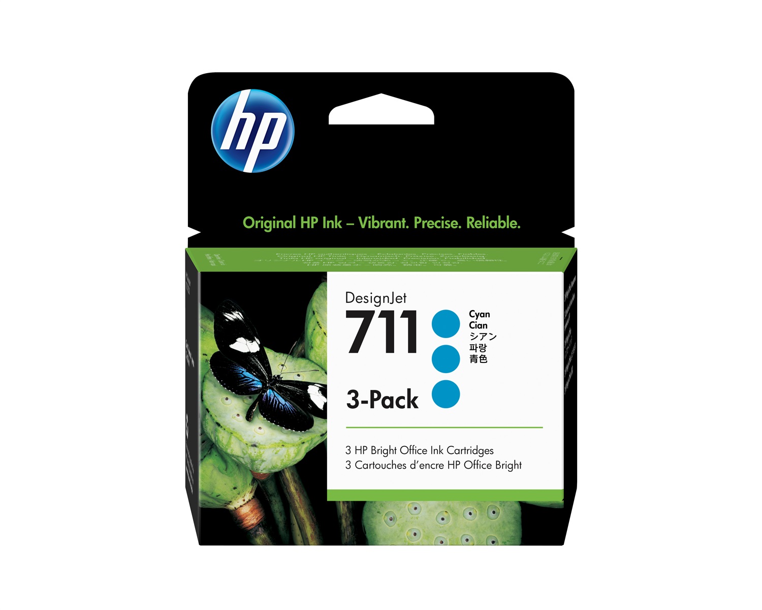 HP Cartucce inchiostro ciano Originali 711 CZ134A - Confezione da 3 da 29 ml per DesignJet T120 e T520