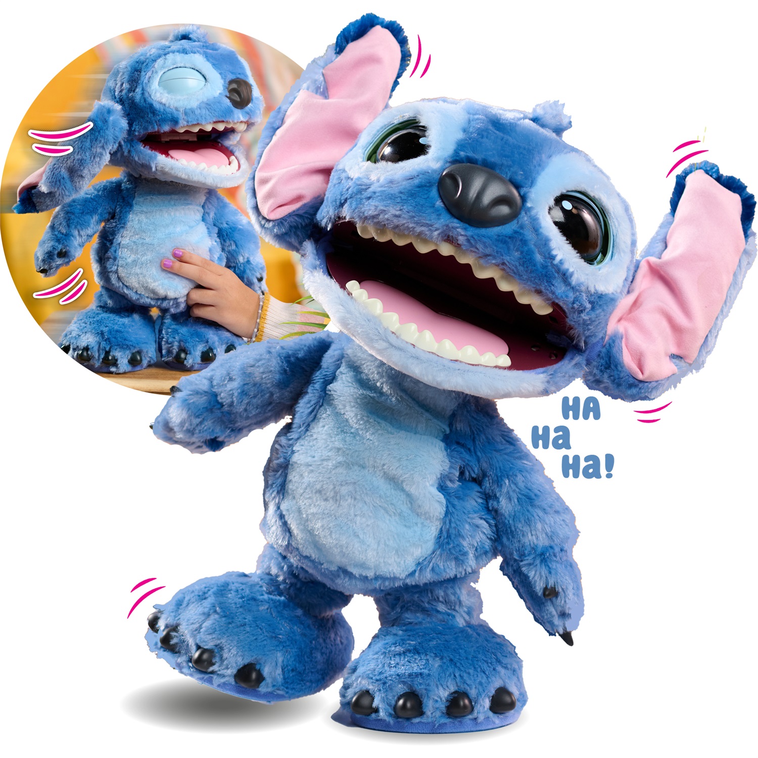 Just Play Peluche Interattivo Disney Ultimate Stitch 43 cm - Oltre 100 Suoni e Reazioni per Bambini dai 3 Anni