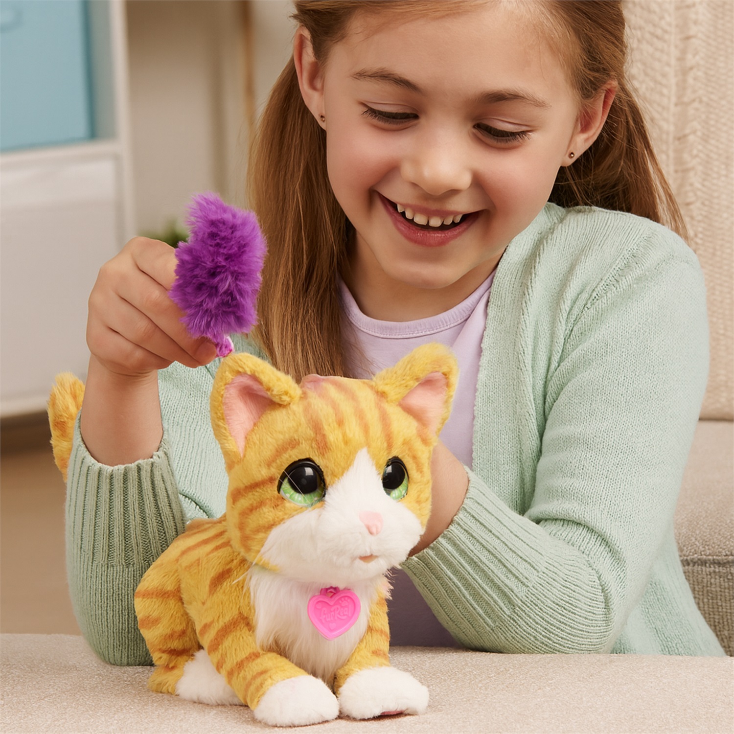 Just Play FurReal Bella la Gattina Biscottiera Interattiva - Peluche con Oltre 30 Suoni e Reazioni, 18.20 cm