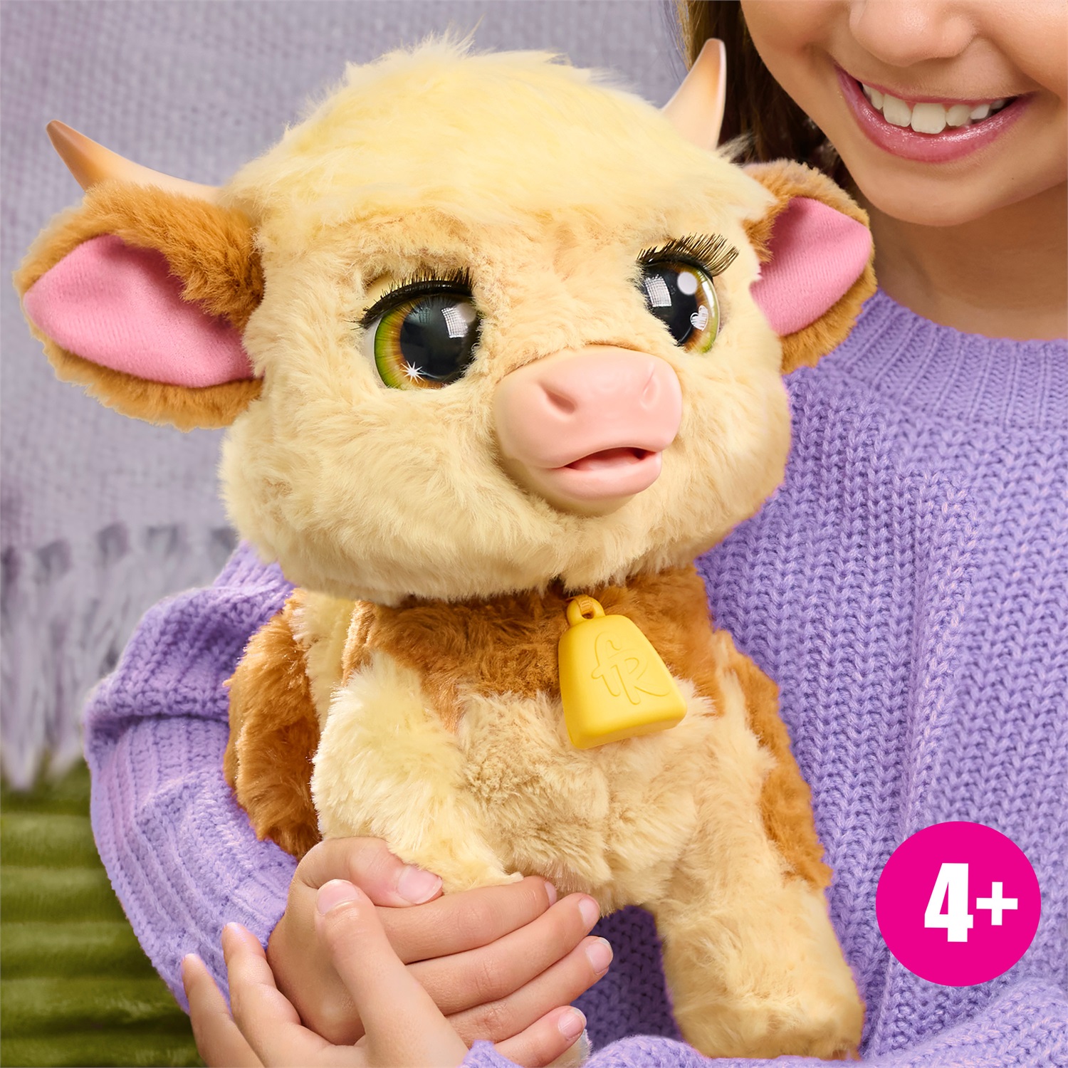 Just Play FurReal Maggie - Mucca Interattiva da 27,9 cm con oltre 50 Suoni e Reazioni, Giocattolo in Peluche per Bambini dai 4 Anni