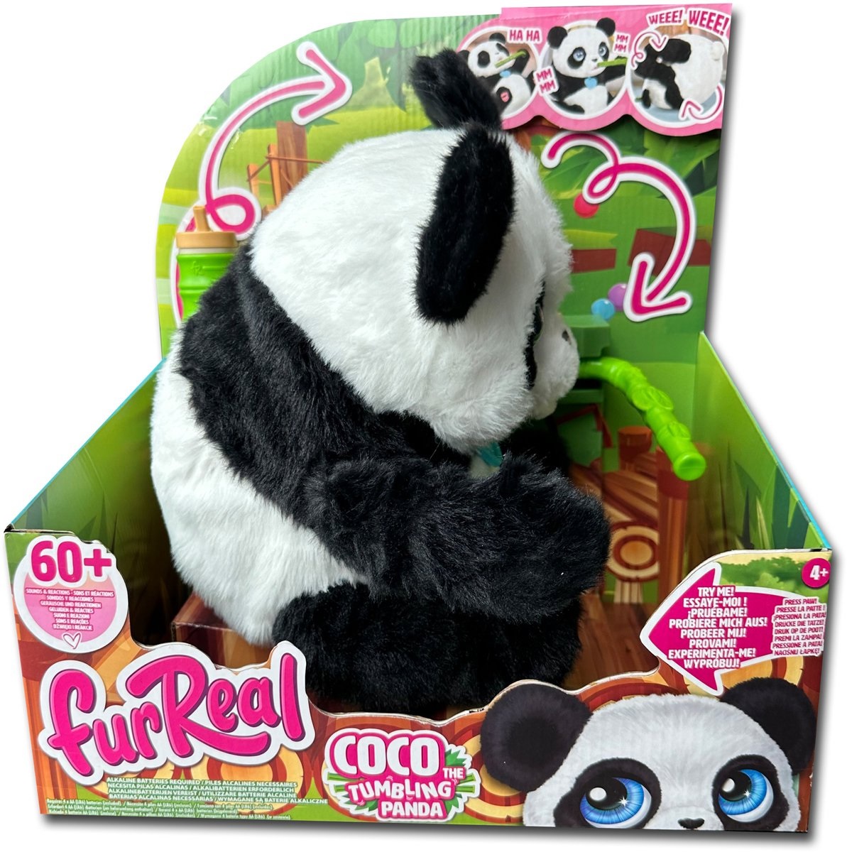 Just Play Fur Real - Coco Panda Interattivo Morbido 26 cm con Oltre 60 Suoni e Movimenti