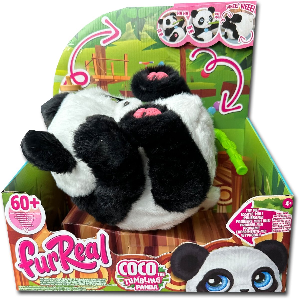 Just Play Fur Real - Coco Panda Interattivo Morbido 26 cm con Oltre 60 Suoni e Movimenti
