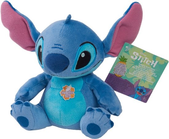 JUSTPLAY Peluche Stitch 15 cm - Peluche profumato all'ananas con suono per bambini dai 2 anni
