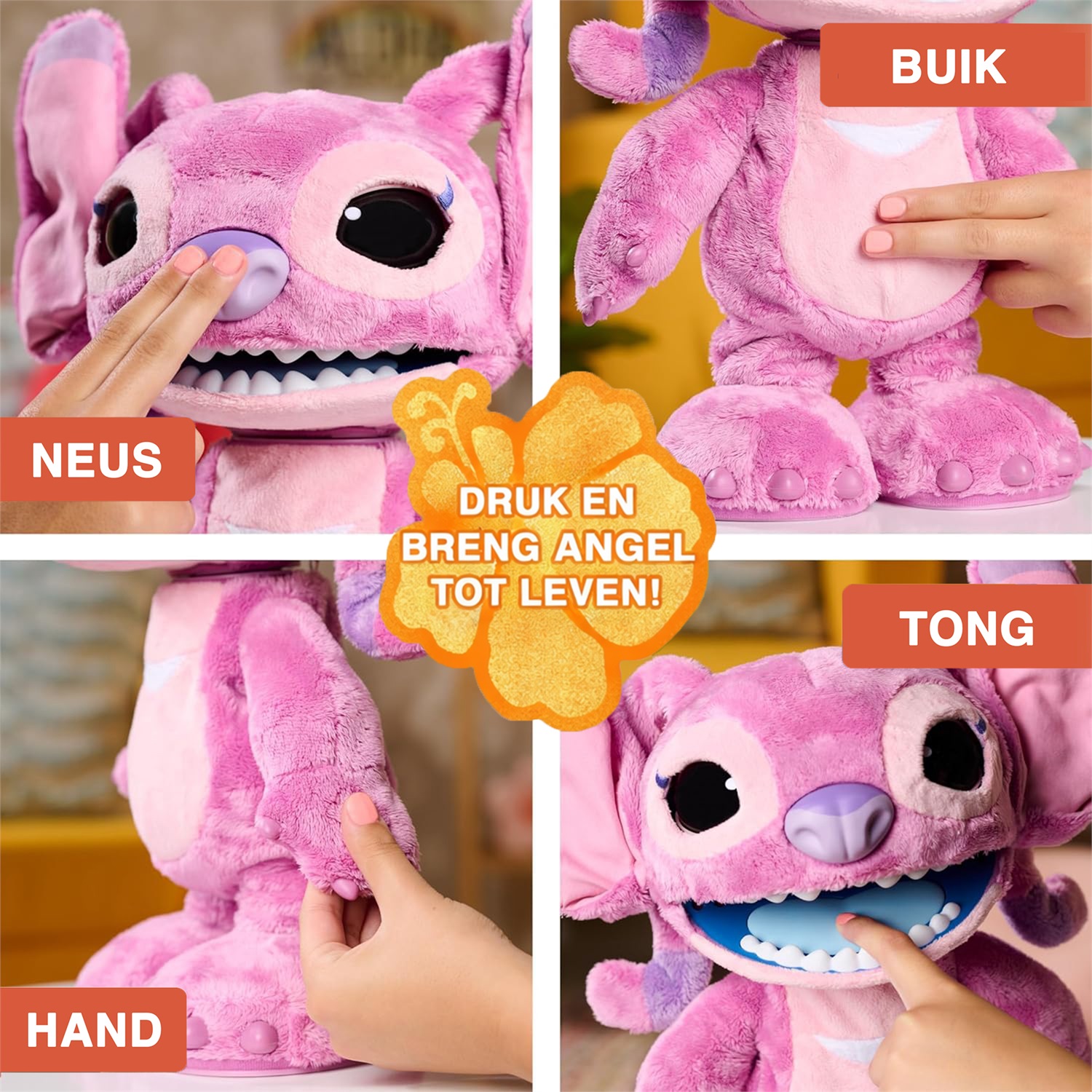 Just Play Peluche Interattivo Disney Ultimate Stitch di Angel - 43 cm, oltre 100 suoni e movimenti realistici per bambini dai 3 anni