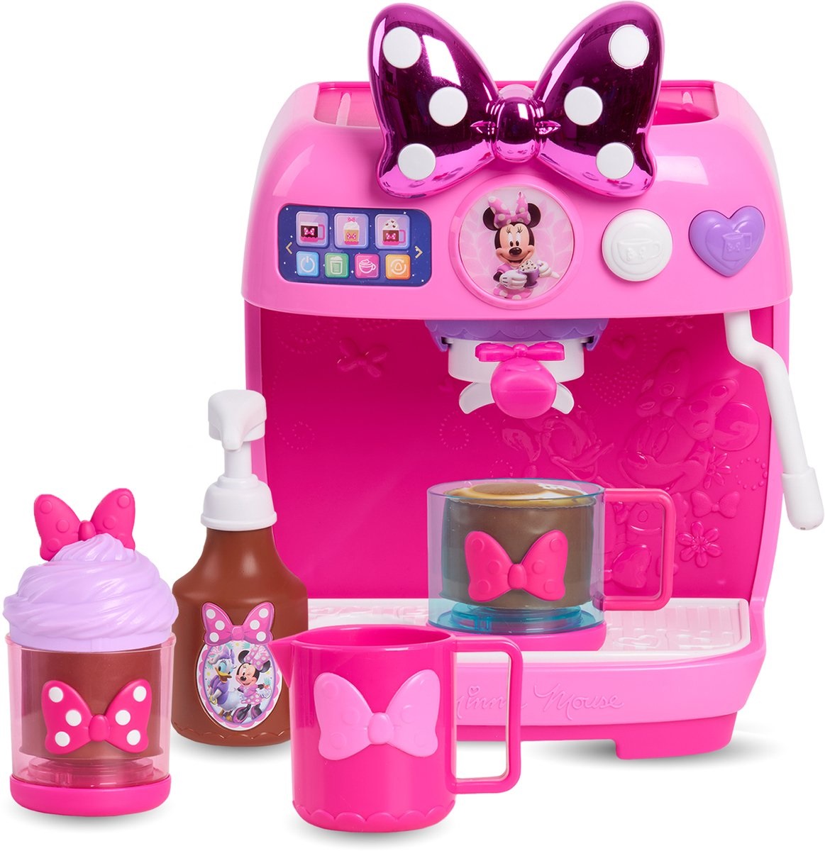 Just Play Set di Gioco Disney Junior Minnie Mouse Rise & Shine Bowrista con Macchinetta del Caffè e Accessori per Bambini dai 3 Anni