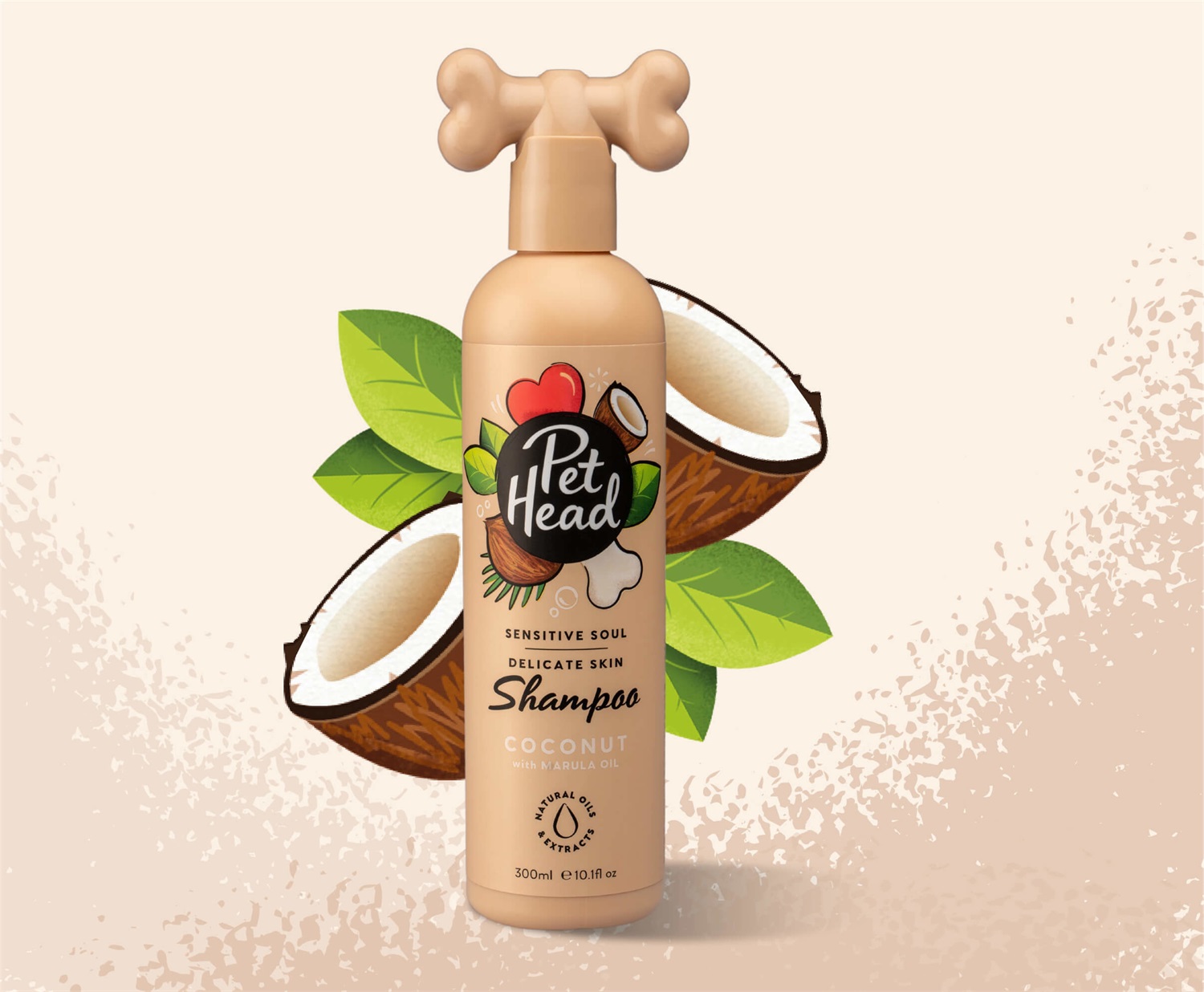Pet Head Shampoo Sensitive Soul 300ml - Profumo di Cocco, Ipoallergenico, Naturale e Vegano per Cani con Cute Sensibile