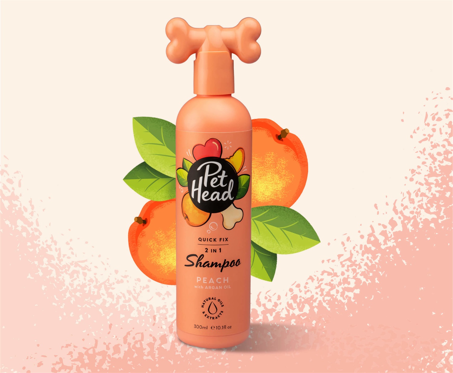 Company of Animals Pet Head Shampoo e Balsamo 2 in 1 Quick Fix 300 ml - Profumo di Pesca, Nutre e Distende il Pelo, Ipoallergenico, Ingredienti Naturali e Vegani, Formula Delicata per Cuccioli