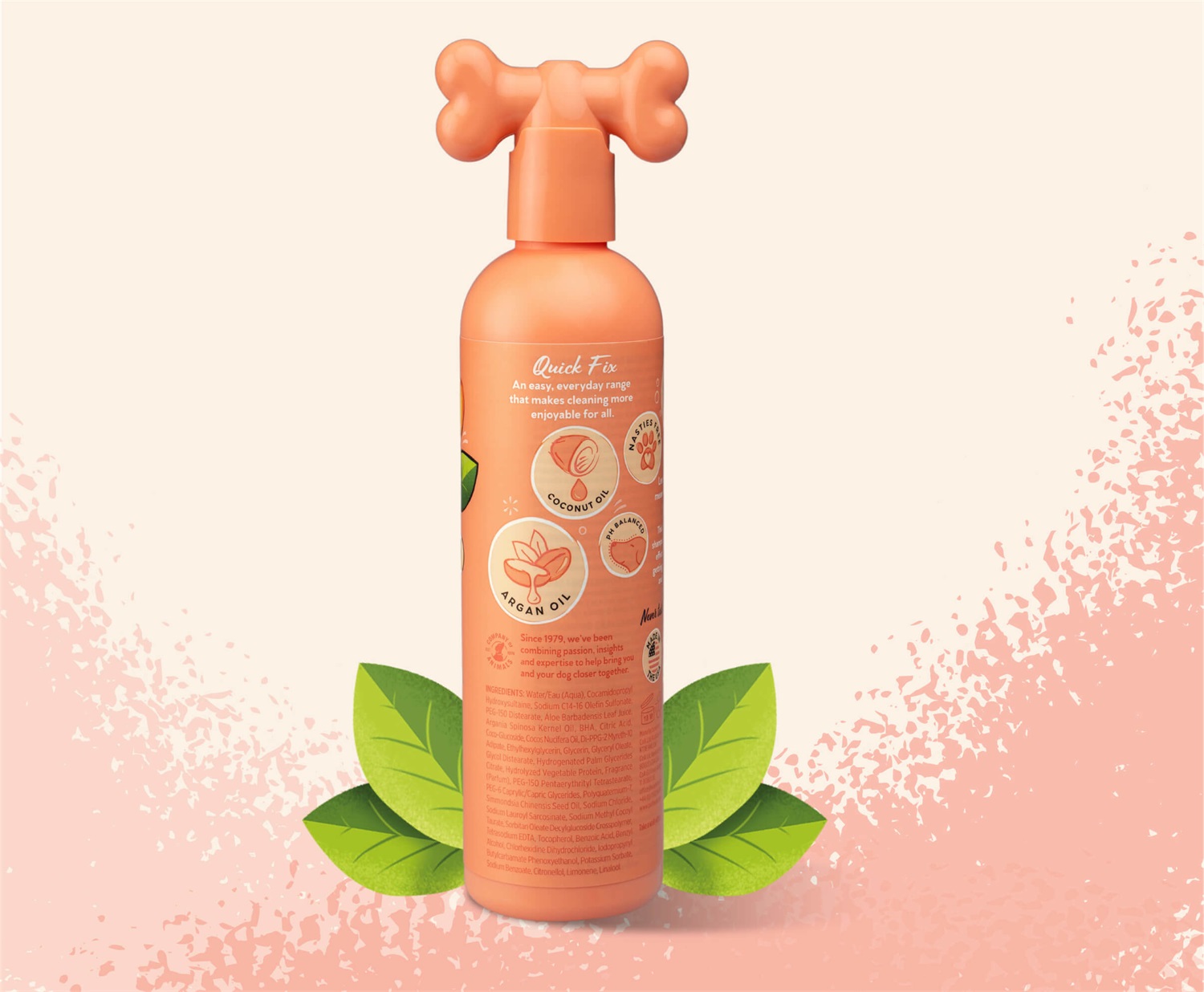 Company of Animals Pet Head Shampoo e Balsamo 2 in 1 Quick Fix 300 ml - Profumo di Pesca, Nutre e Distende il Pelo, Ipoallergenico, Ingredienti Naturali e Vegani, Formula Delicata per Cuccioli